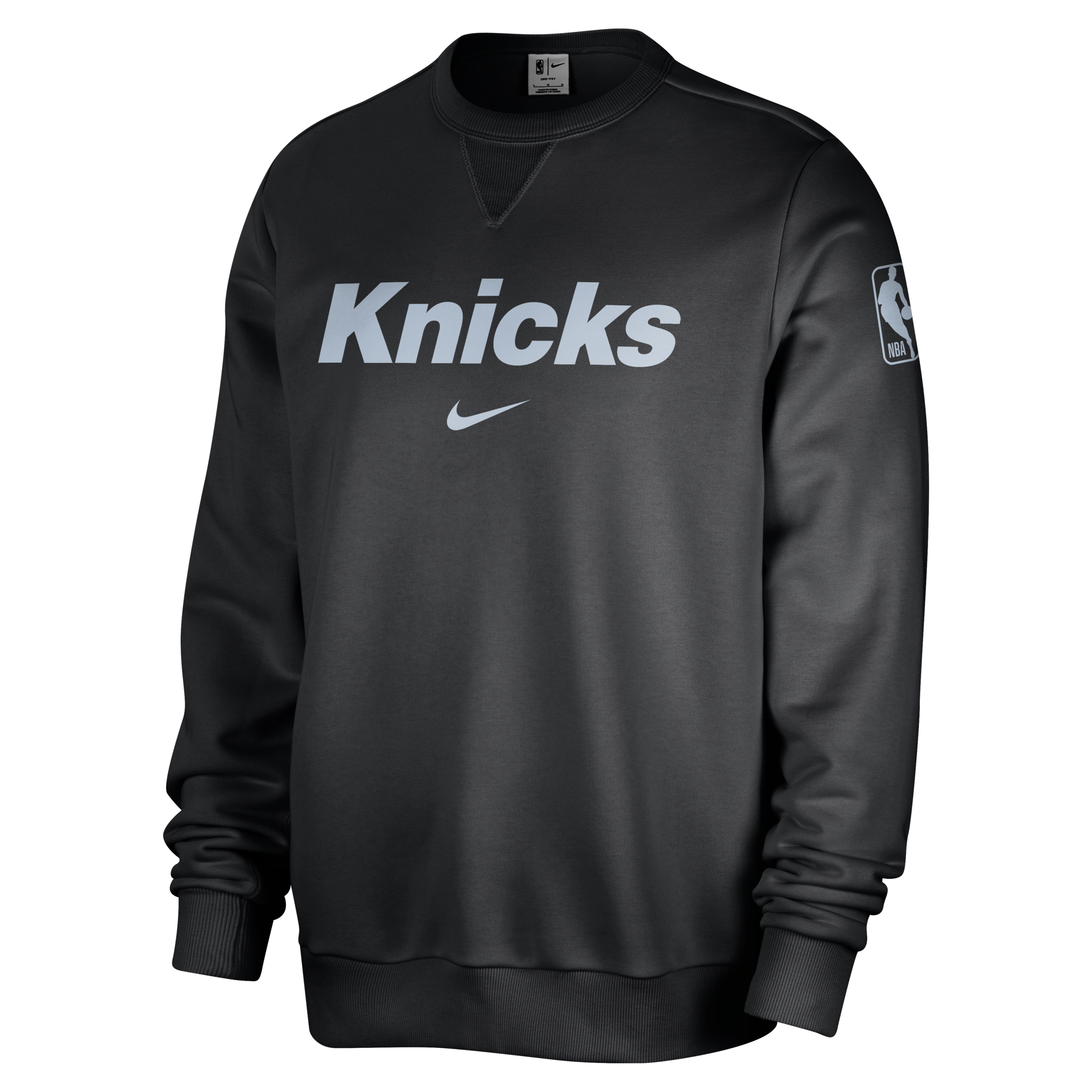 Nike New York Knicks Standard Issue Men's Dri-fit Nba Crew-neck Sweatshirt In Black
