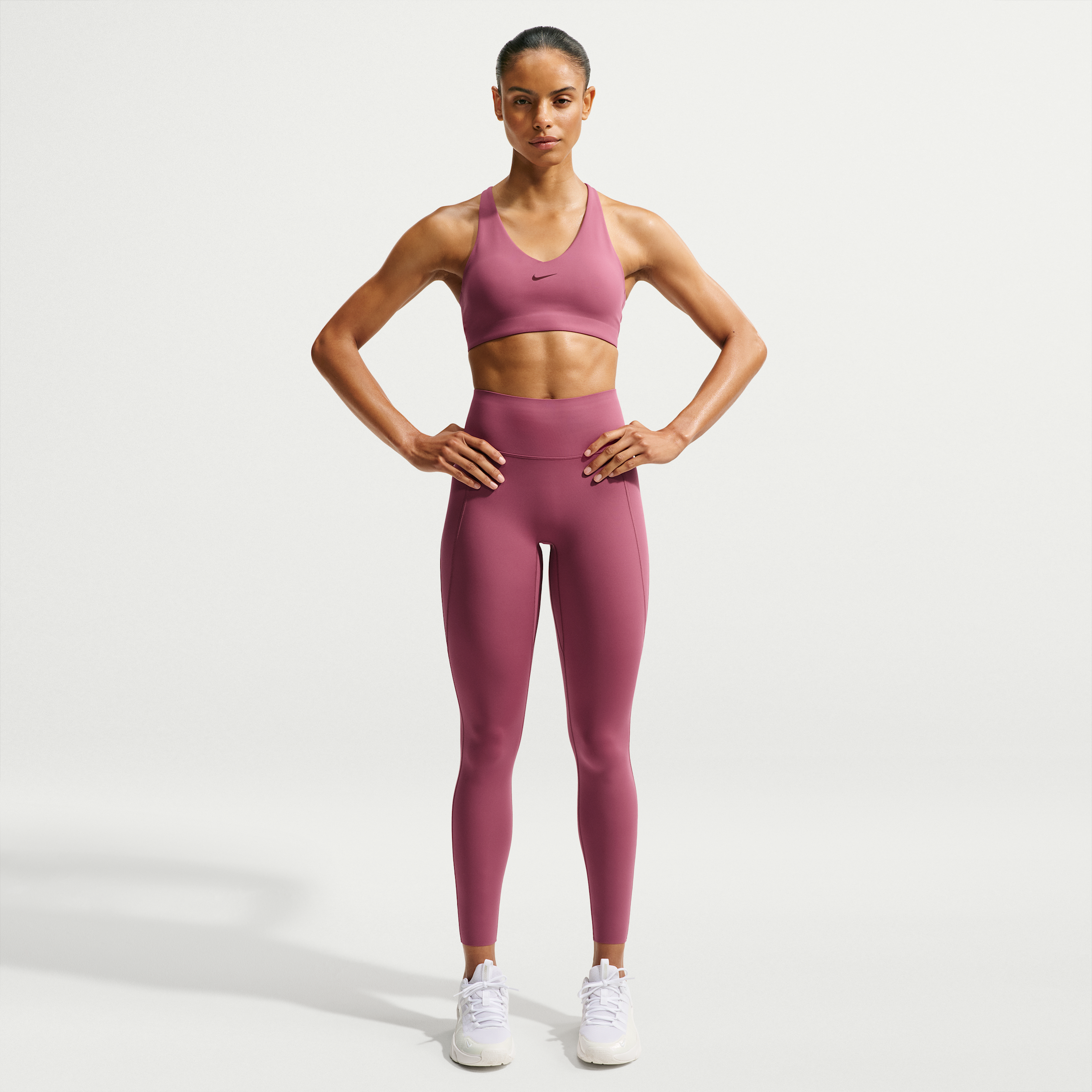 Nike Women's Universa High-Waisted Full-Length Leggings with No Front Seam in Red | HQ6810-654