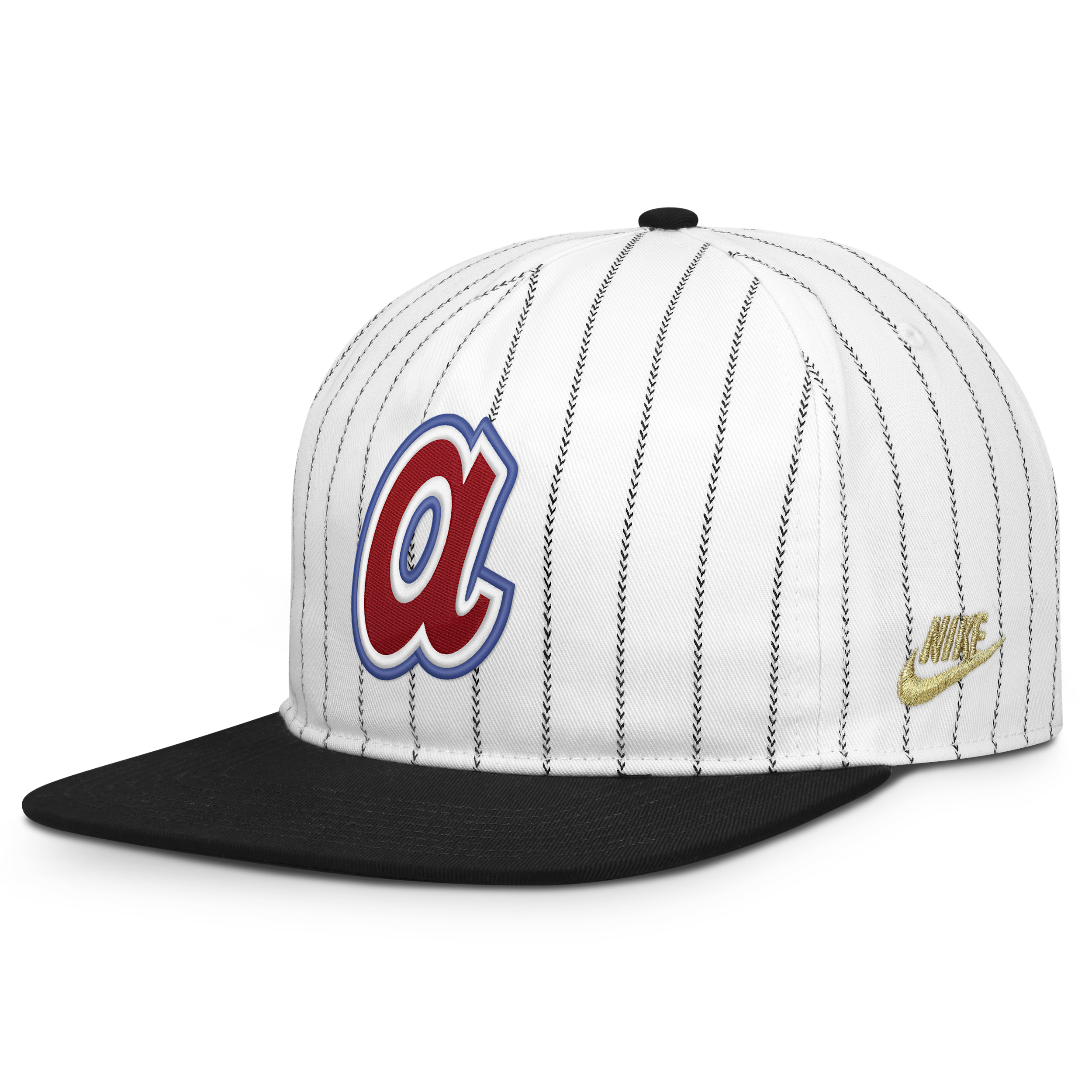 Men's Nike White/Black Atlanta Braves Cooperstown Collection Pro Adjustable Hat - White, Black