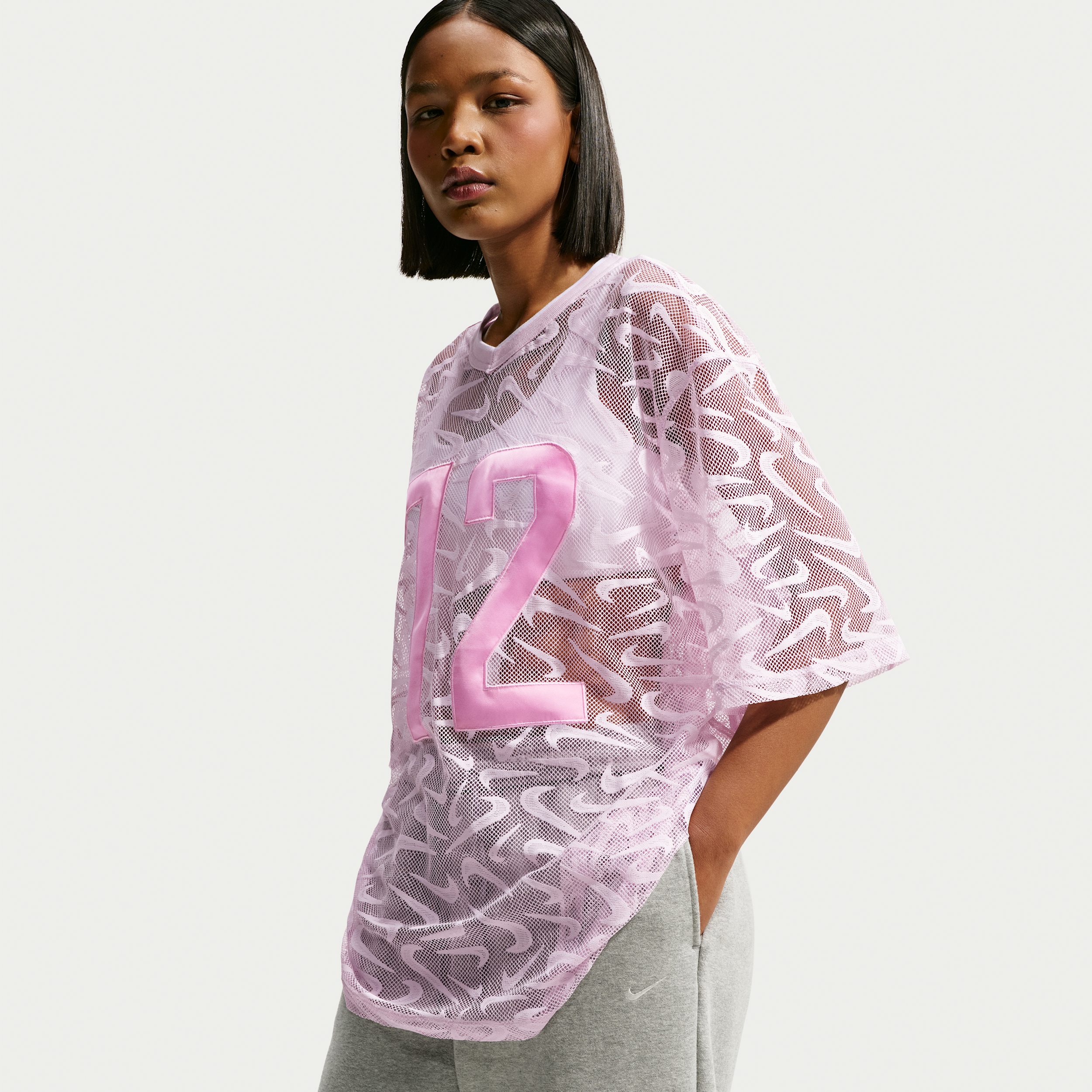 Women's Nike Sportswear Chill Lace Oversized Jersey in Purple | IM8387-583
