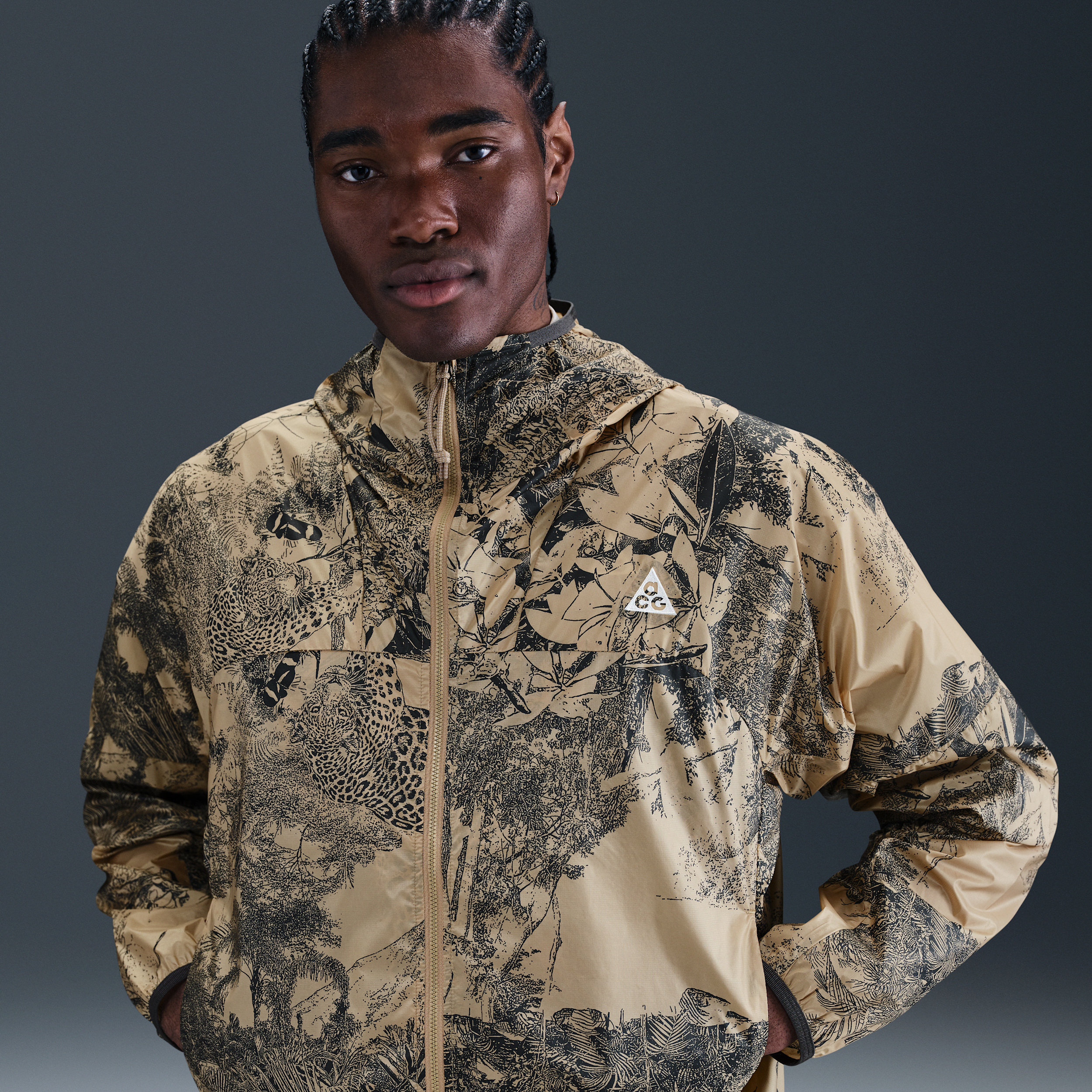 Nike Men's Acg "cinder Cone" Windproof Jacket In Multi
