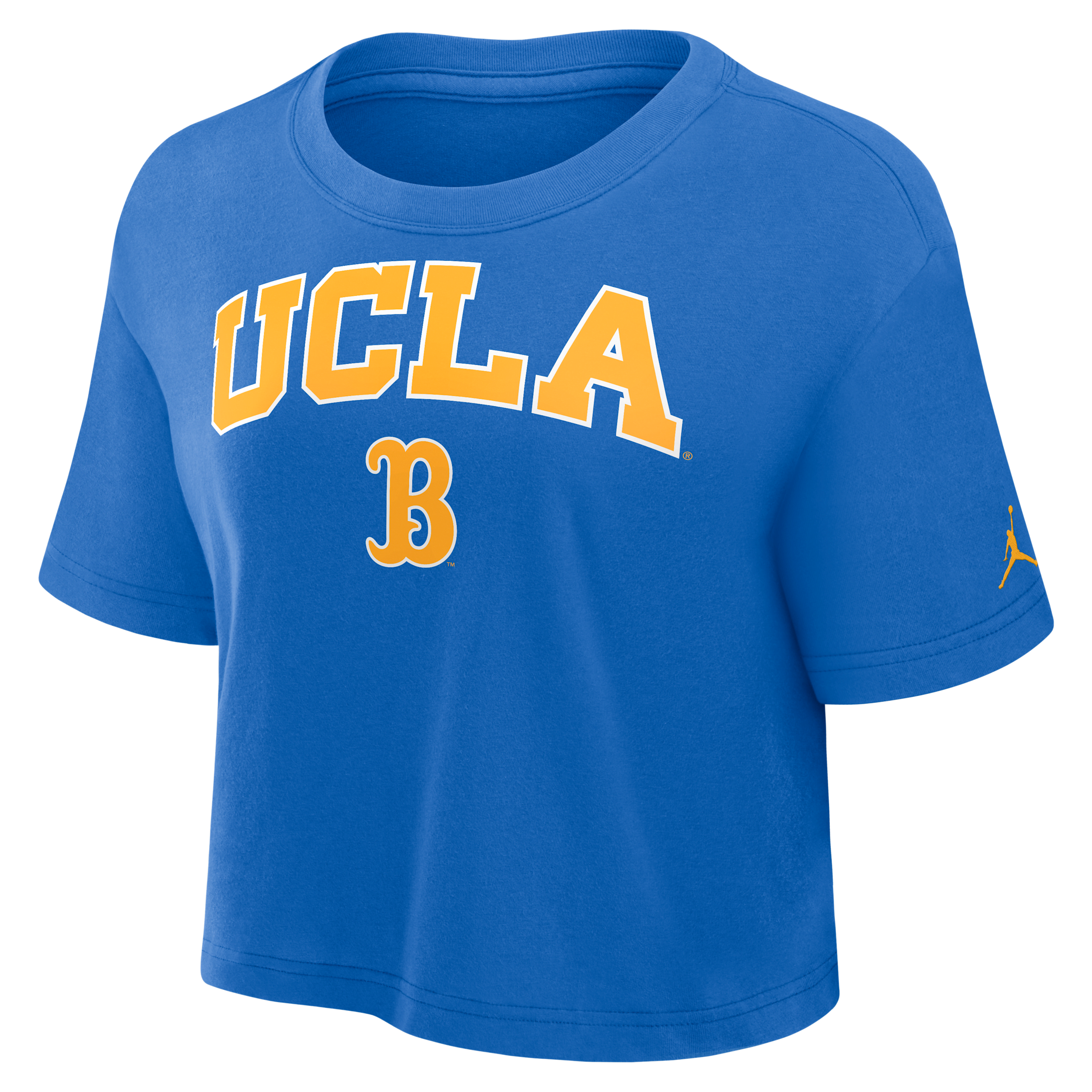 Shop Jordan Women's Ucla Athletic Prep Arch Brand Dri-fit College Cropped T-shirt