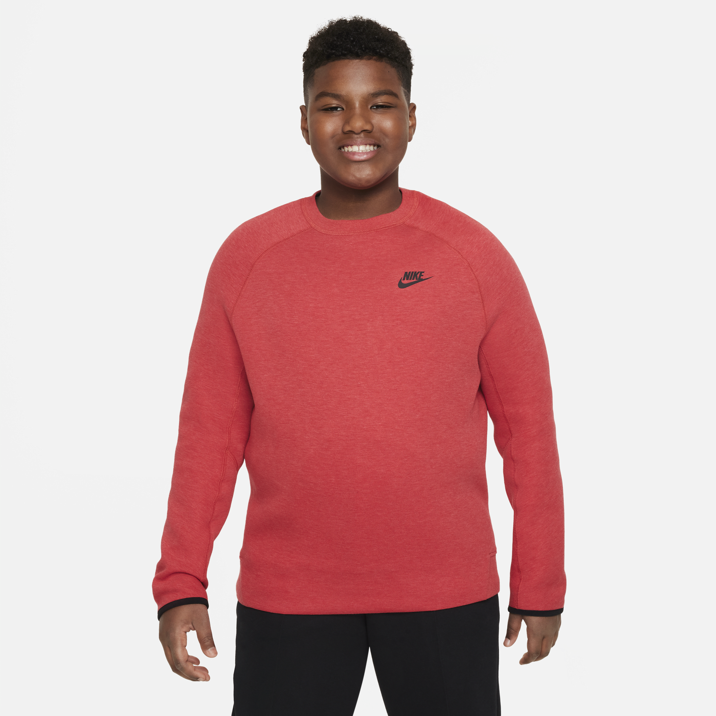 Nike Sportswear Tech Fleece Big Kids' (boys') Sweatshirt (extended Size) In Red