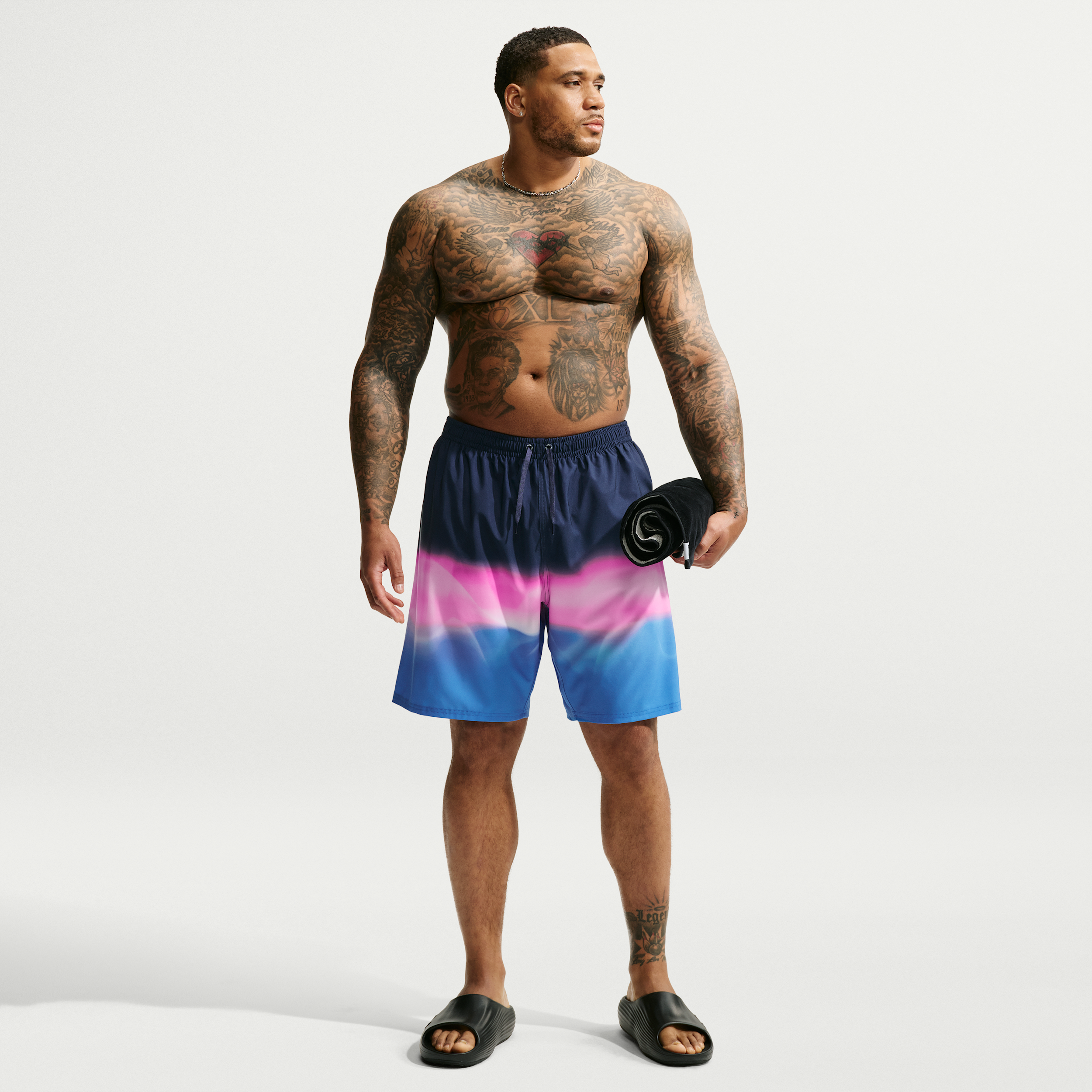 Nike Men's Swim Breaker 9" Brief-Lined Volley Short (Big & Tall) in Blue | NESSG590-434