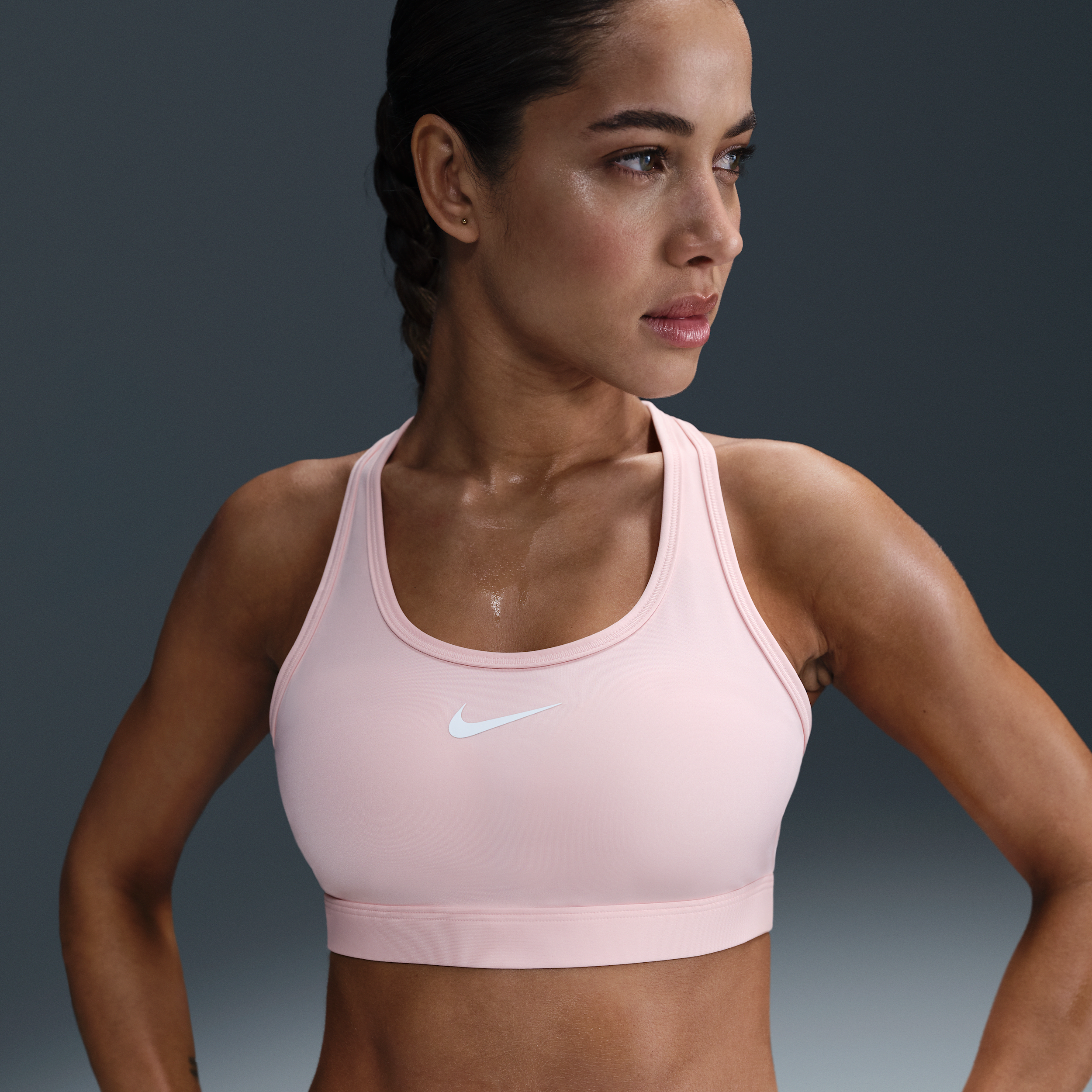 Shop Nike Women's Swoosh  Support Padded Sports Bra In Pink