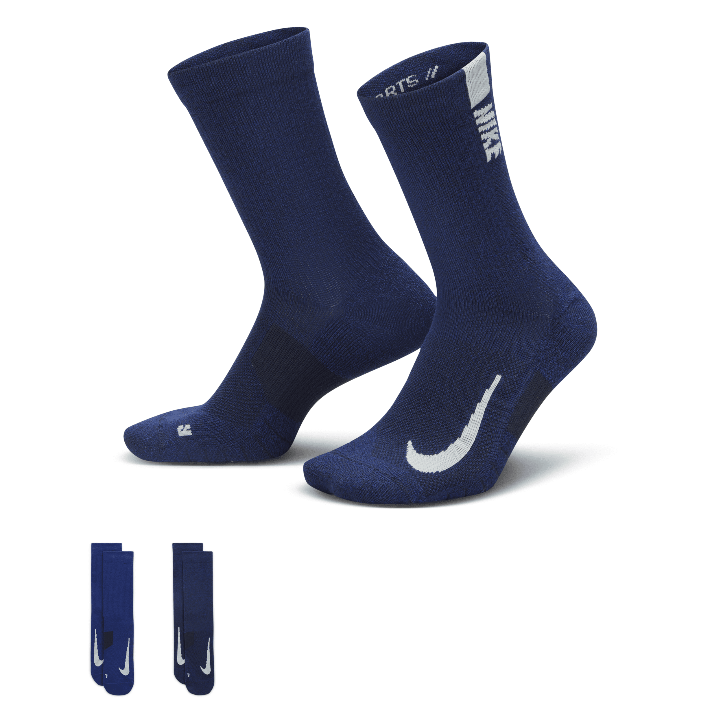 Nike Unisex Multiplier Crew Sock (2 Pairs) In Multicolor