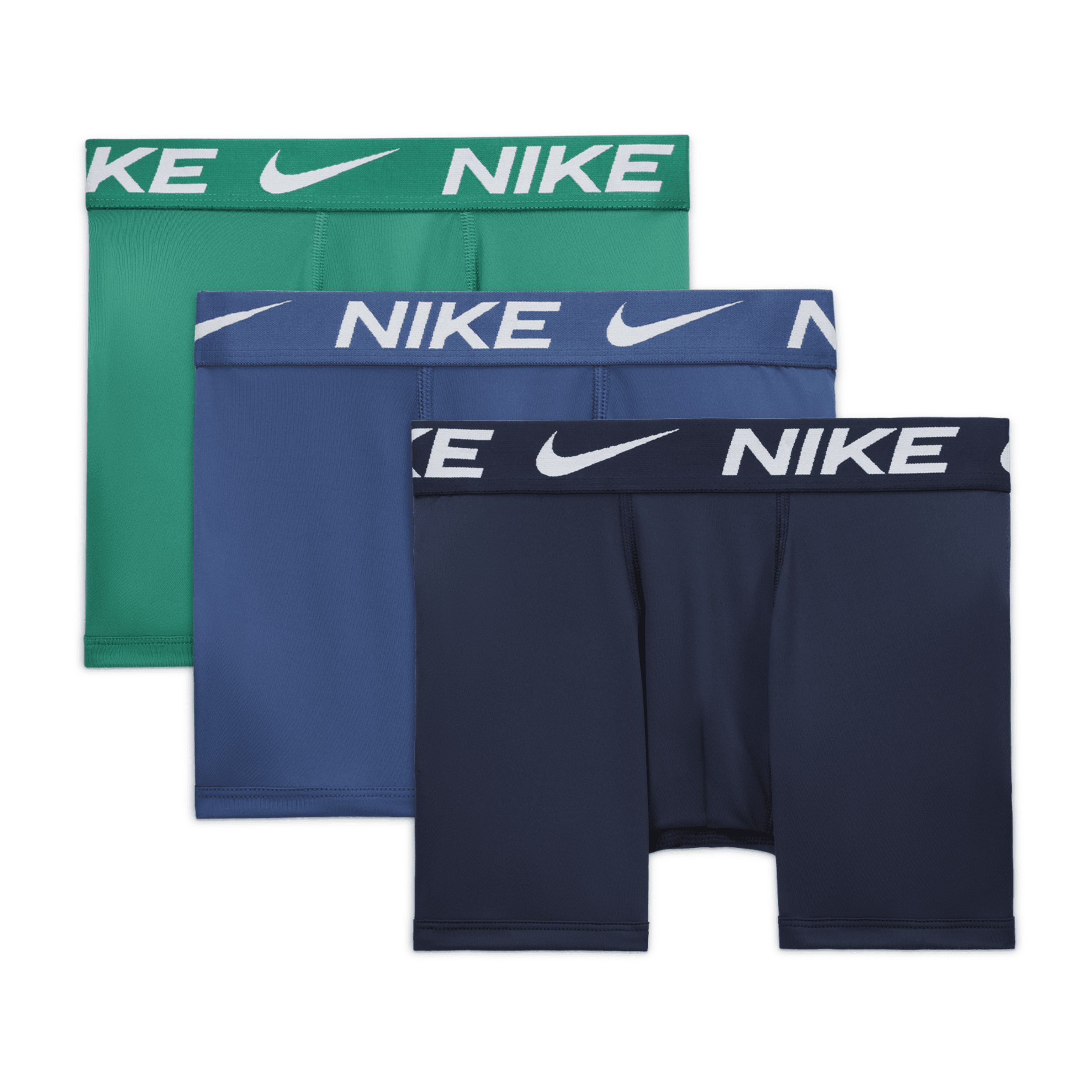 Nike Big Kids' Solid Boxer Briefs (3-pack) In Green