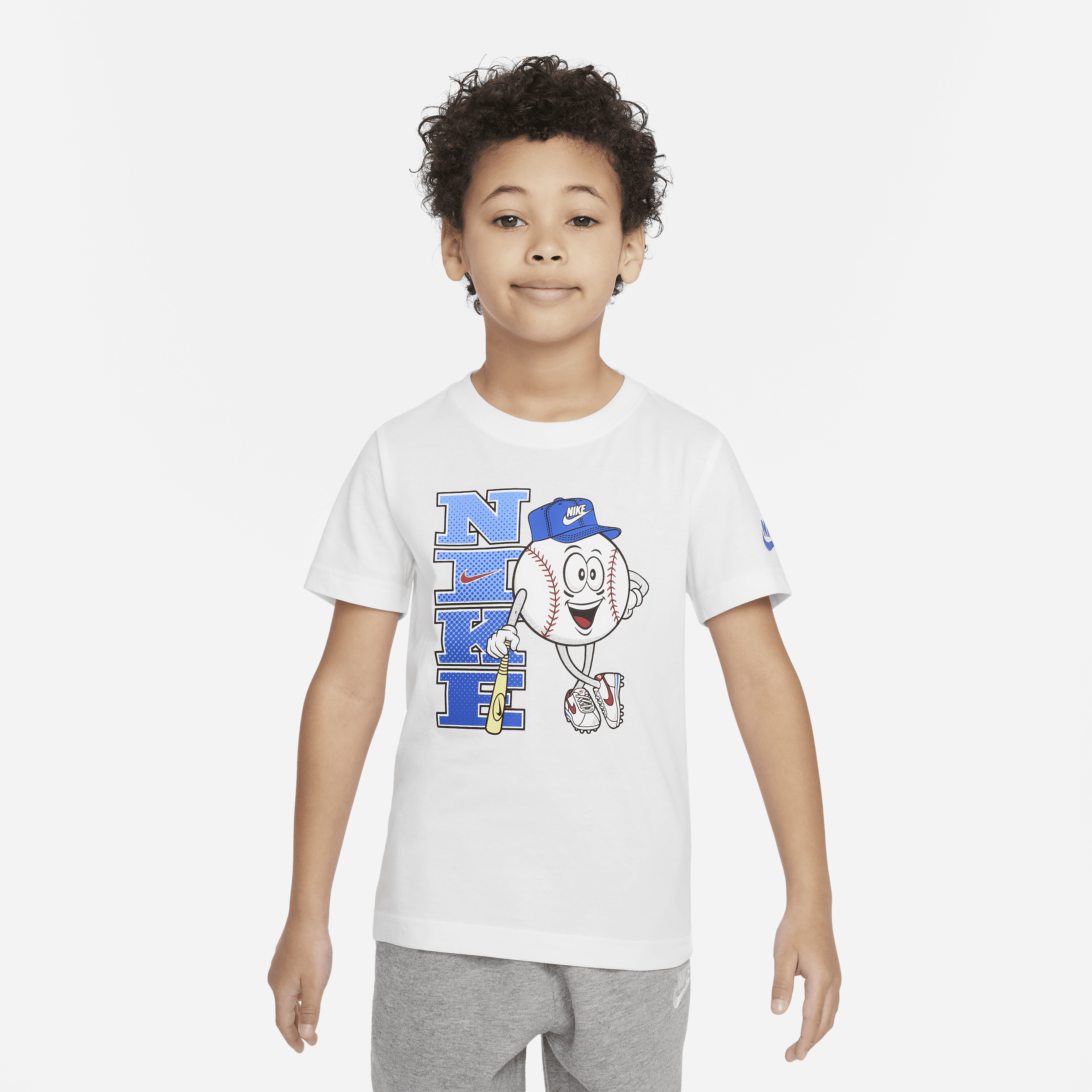 Shop Nike Little Kids' Graphic T-shirt In White