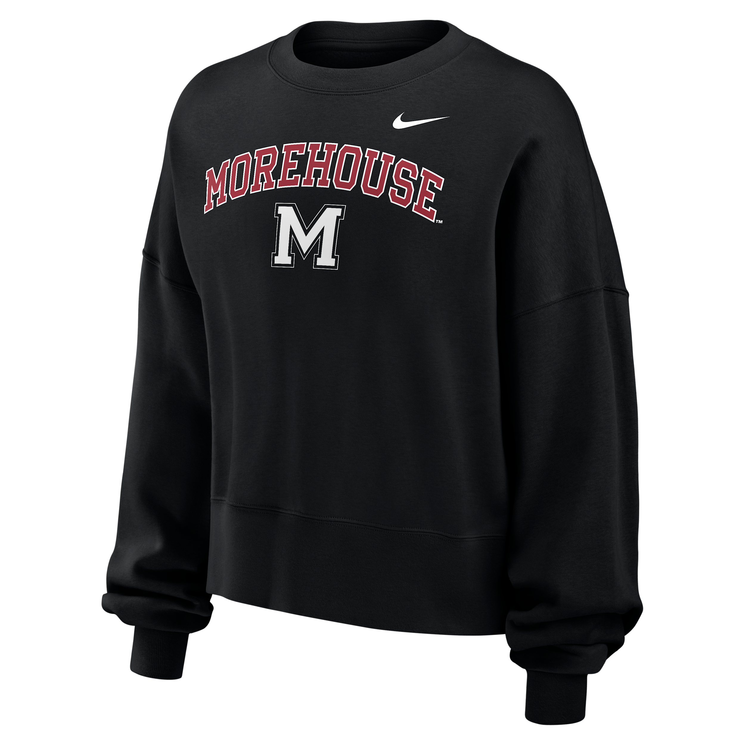 Nike Women's College (MOREHOUSE COLLEGE) Phoenix Fleece Crew-Neck Sweatshirt in Black | W33302MORE26-BLK