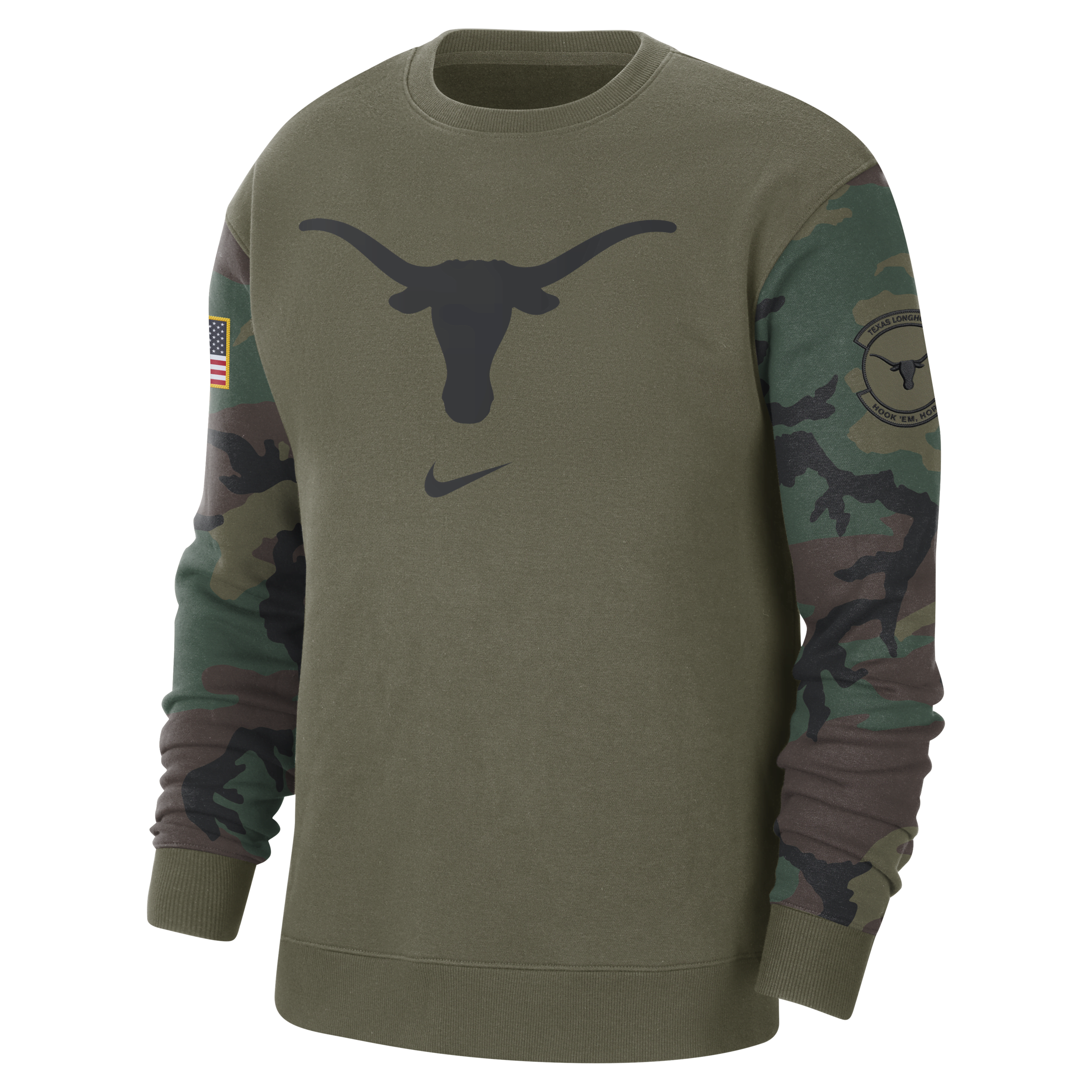 Nike Texas Club Fleece  Men's College Crew-neck Sweatshirt In Green