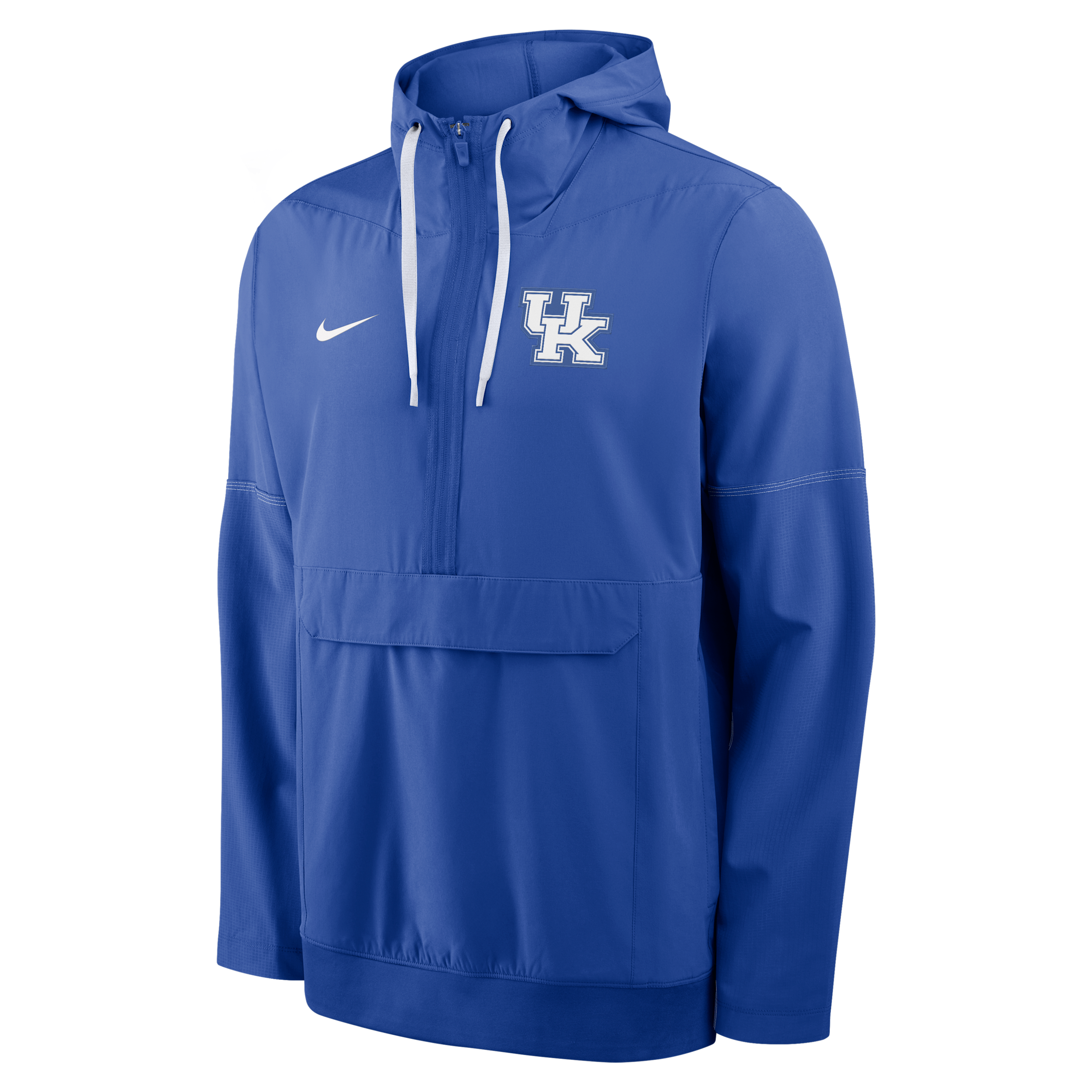 Nike Men's Kentucky Wildcats 2026 Sideline Water-Repellent Half-Zip Hooded Jacket - Royal, White