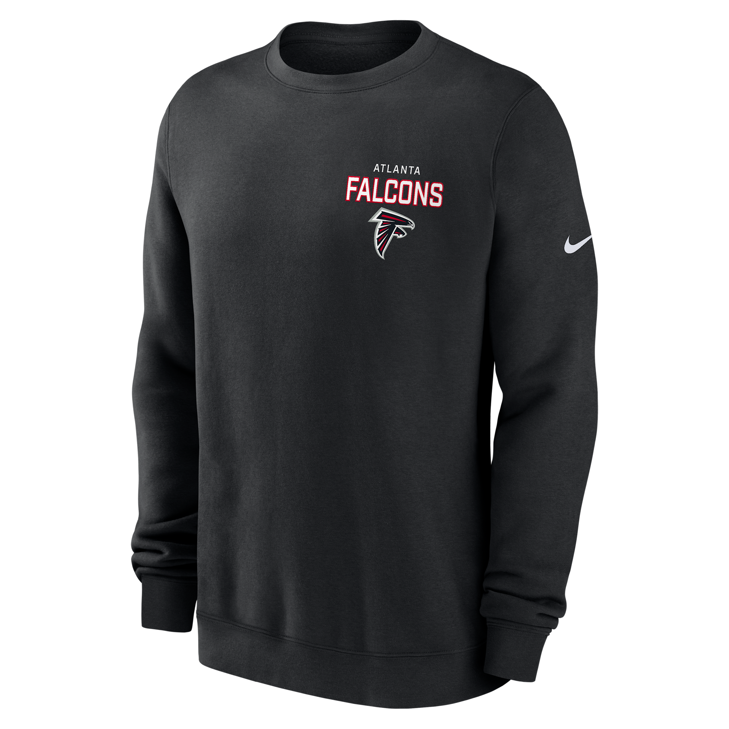 Atlanta Falcons Draw Block Club Nike Men's NFL Pullover Crew in Black | NKPV00A96-KU0