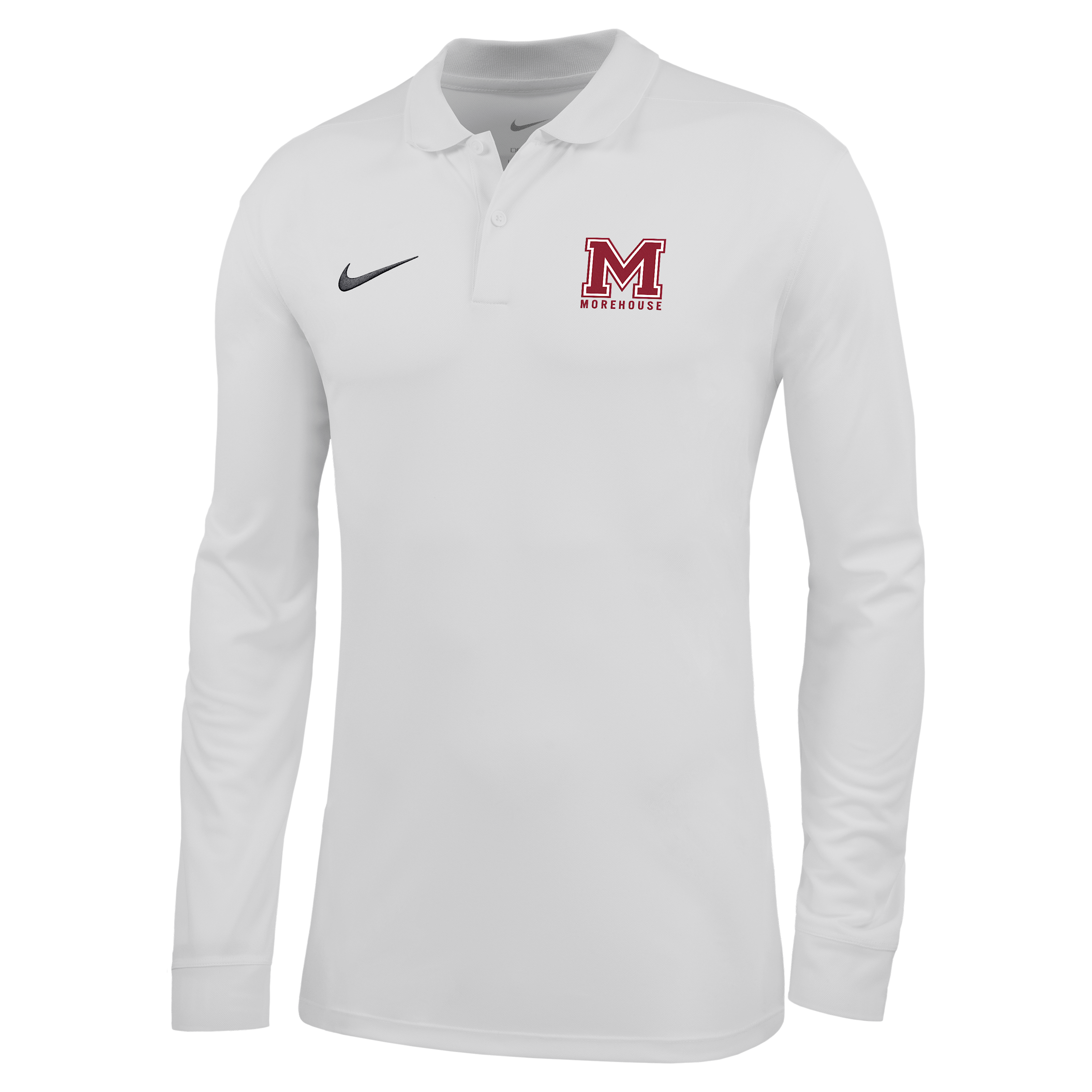 Nike Men's College (Morehouse College) Dri-FIT Long-Sleeve Polo in White | ZM04PYMORE26-WHT