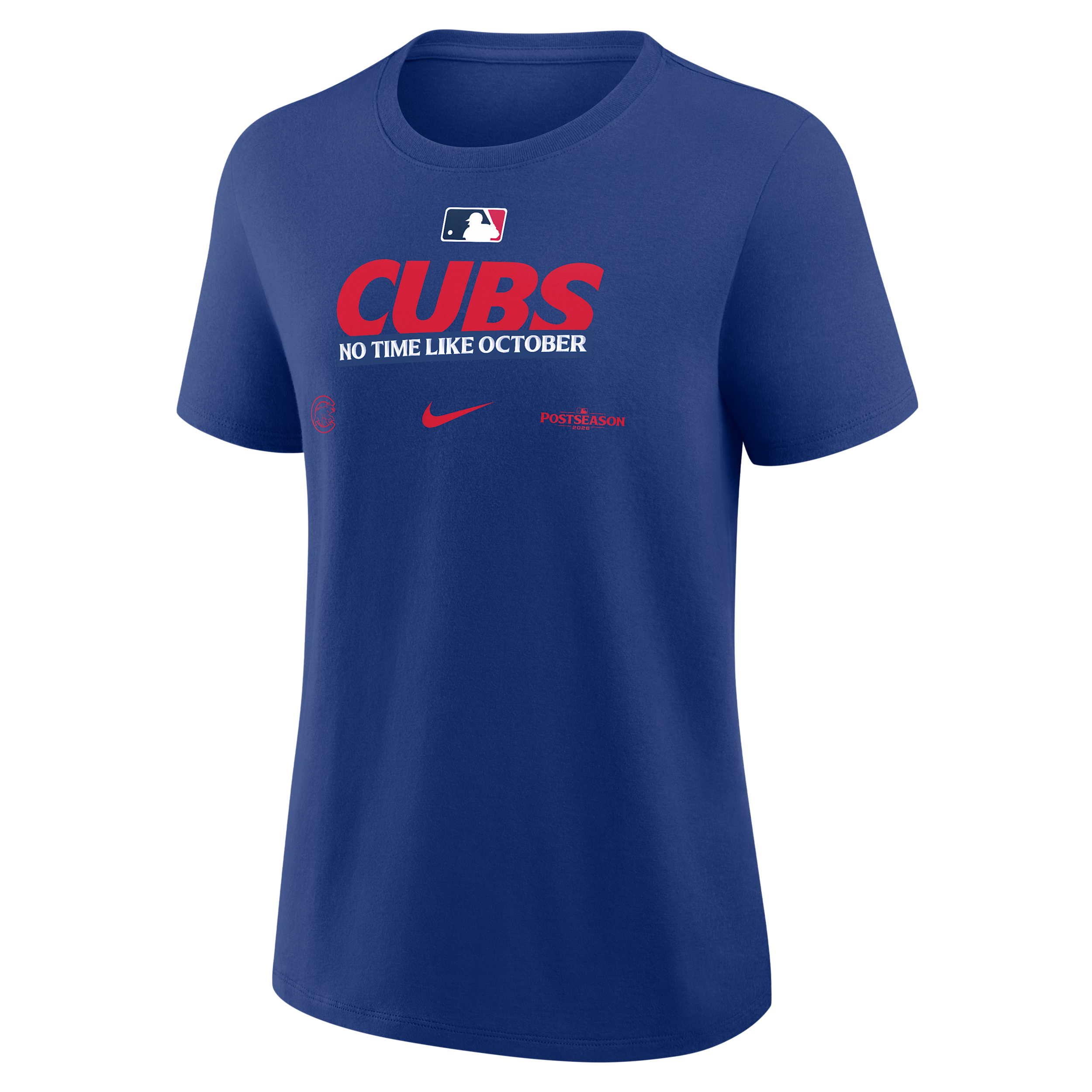 Chicago Cubs 2026 Postseason Authentic Collection Nike Women's MLB T-Shirt in Blue | 01K94EWEJW-D28