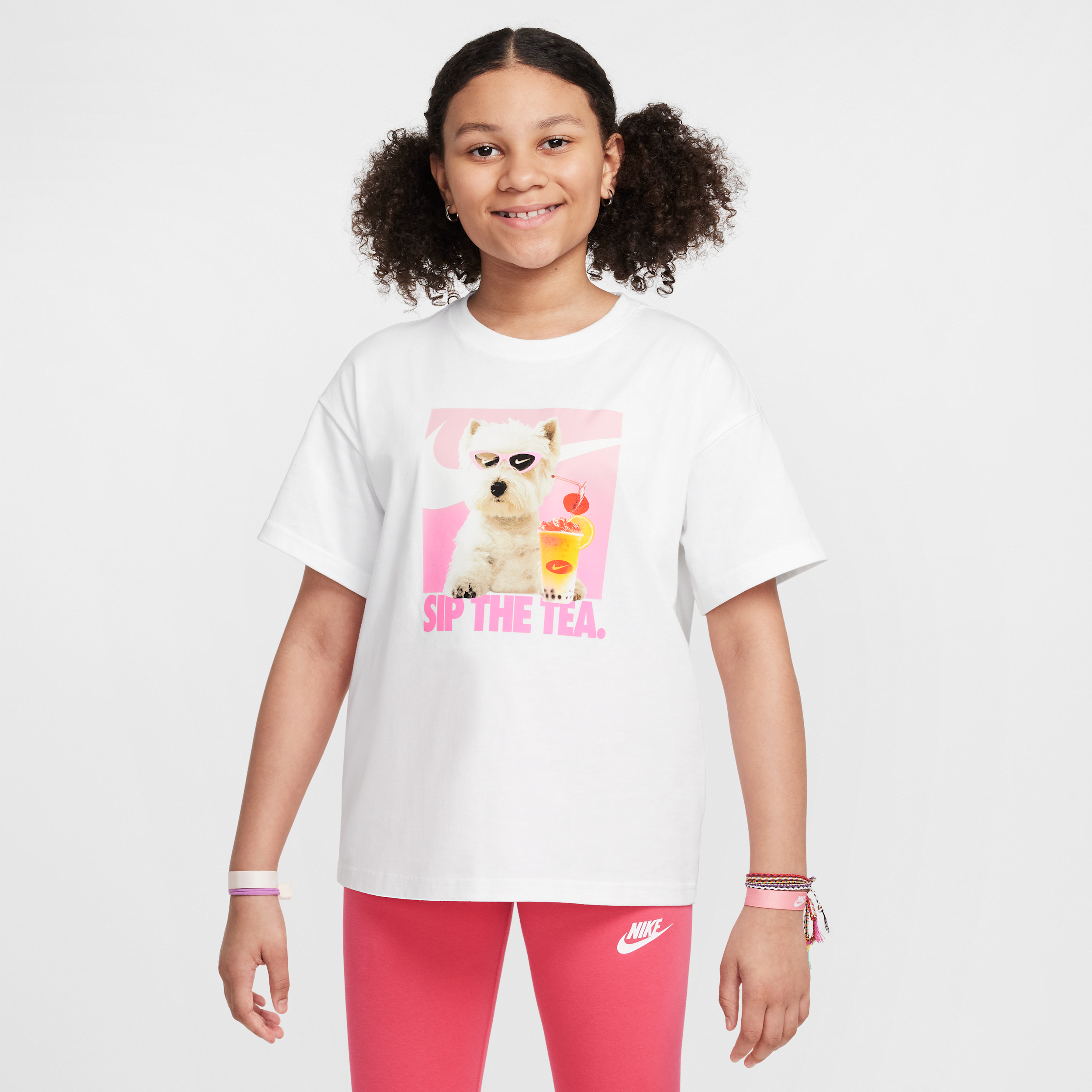 Nike Sportswear Big Kids' (girls') T-shirt In White