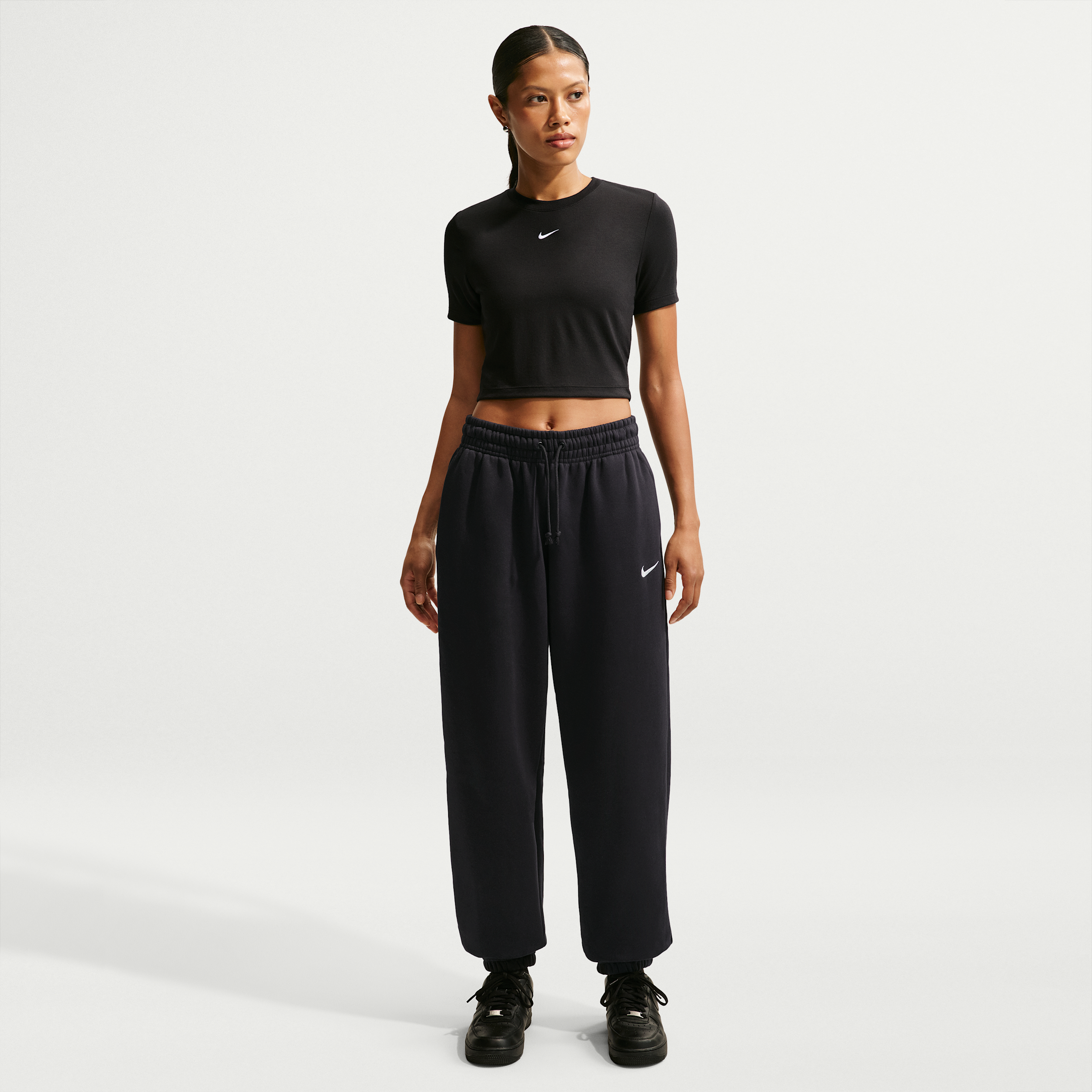 Women's Nike Sportswear Phoenix Fleece High-Waisted Oversized Sweatpants in Black | FZ5996-010
