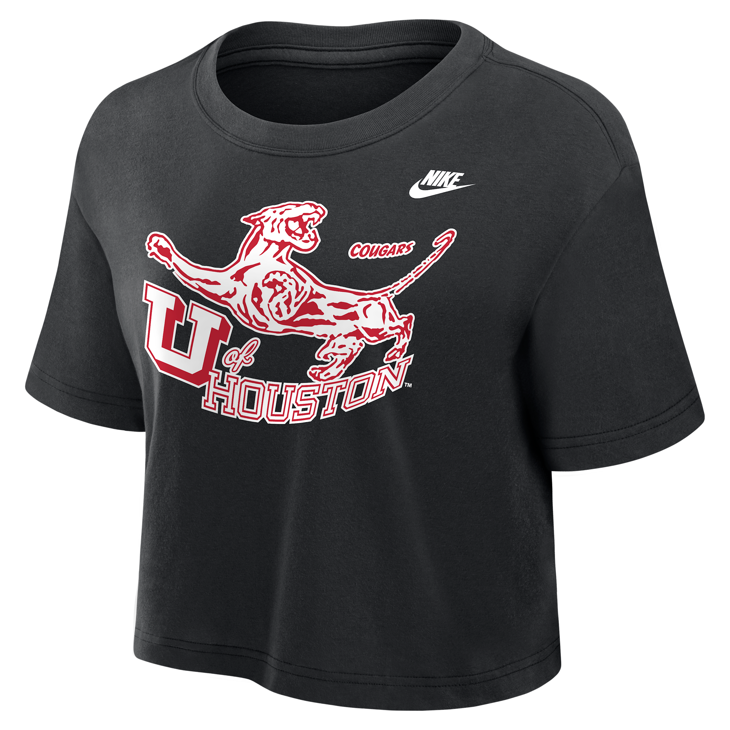 Houston Cougars Nike Women's Dri-FIT Cropped T-Shirt in Black | W11840P404UNHO-BLK