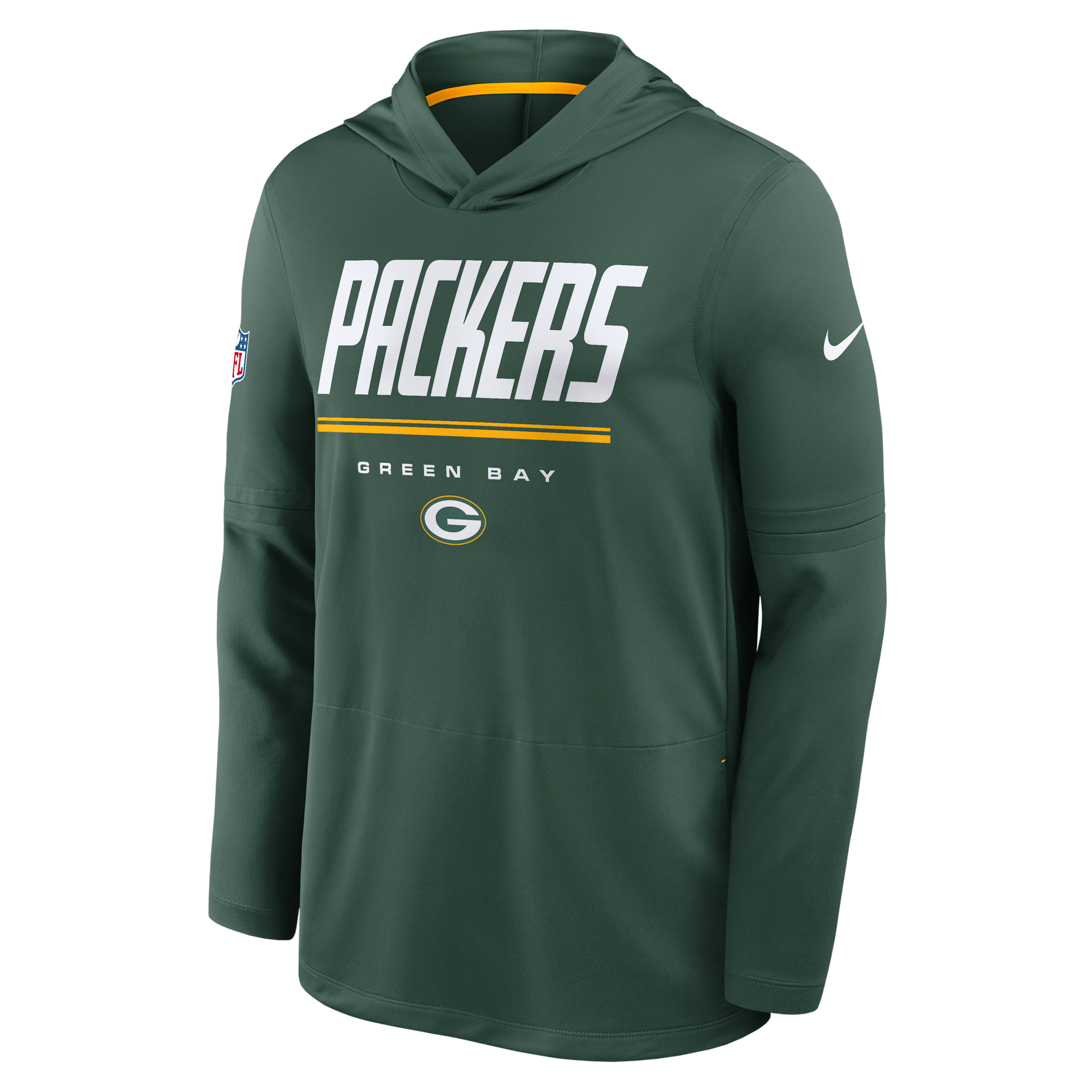 Green Bay Packers Sideline Nike Men's Dri-FIT NFL Long-Sleeve Hooded Top in Green | 03B9063K7T-TG4