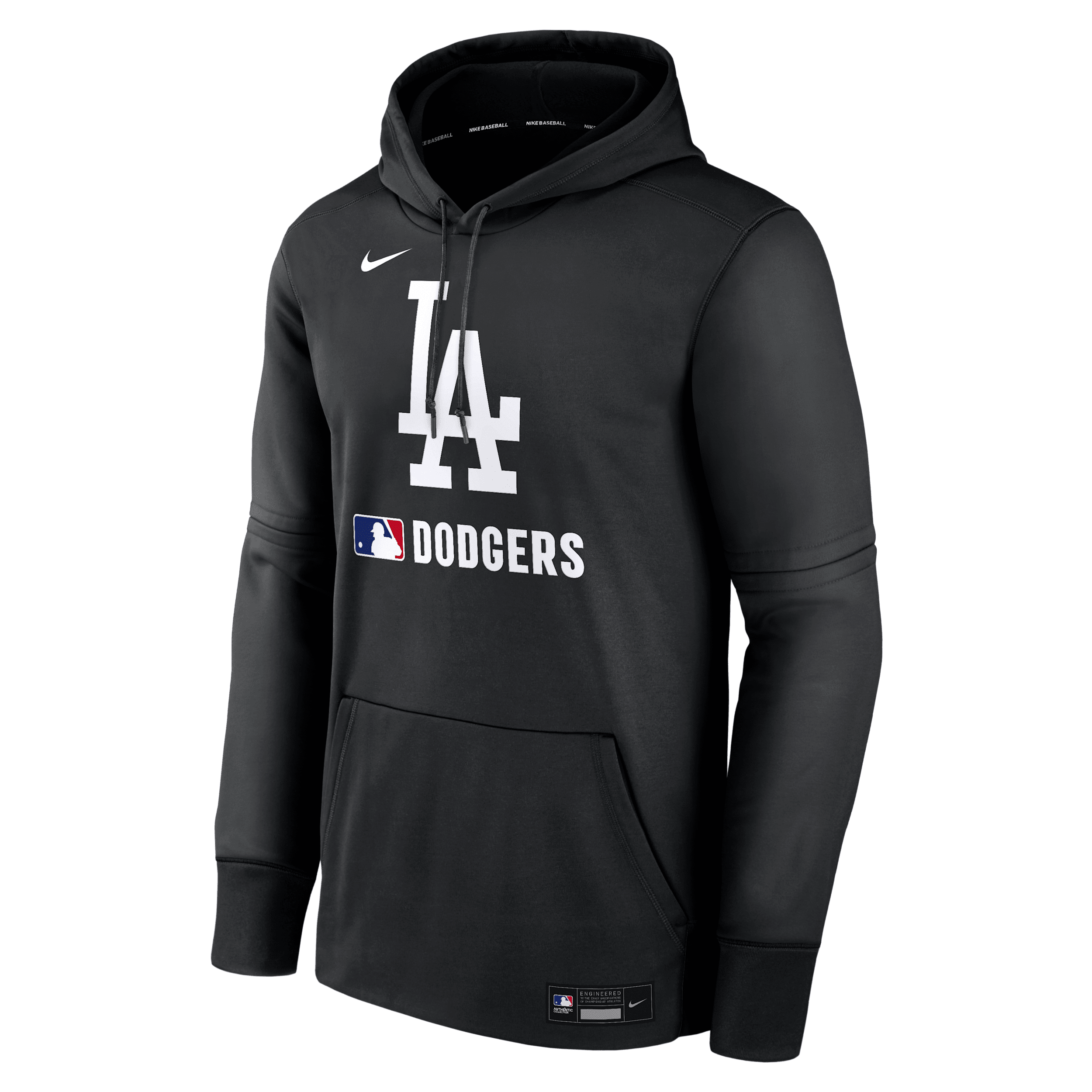 Nike Men's Los Angeles Dodgers Authentic Collection  Therma Mlb Pullover Hoodie In Black