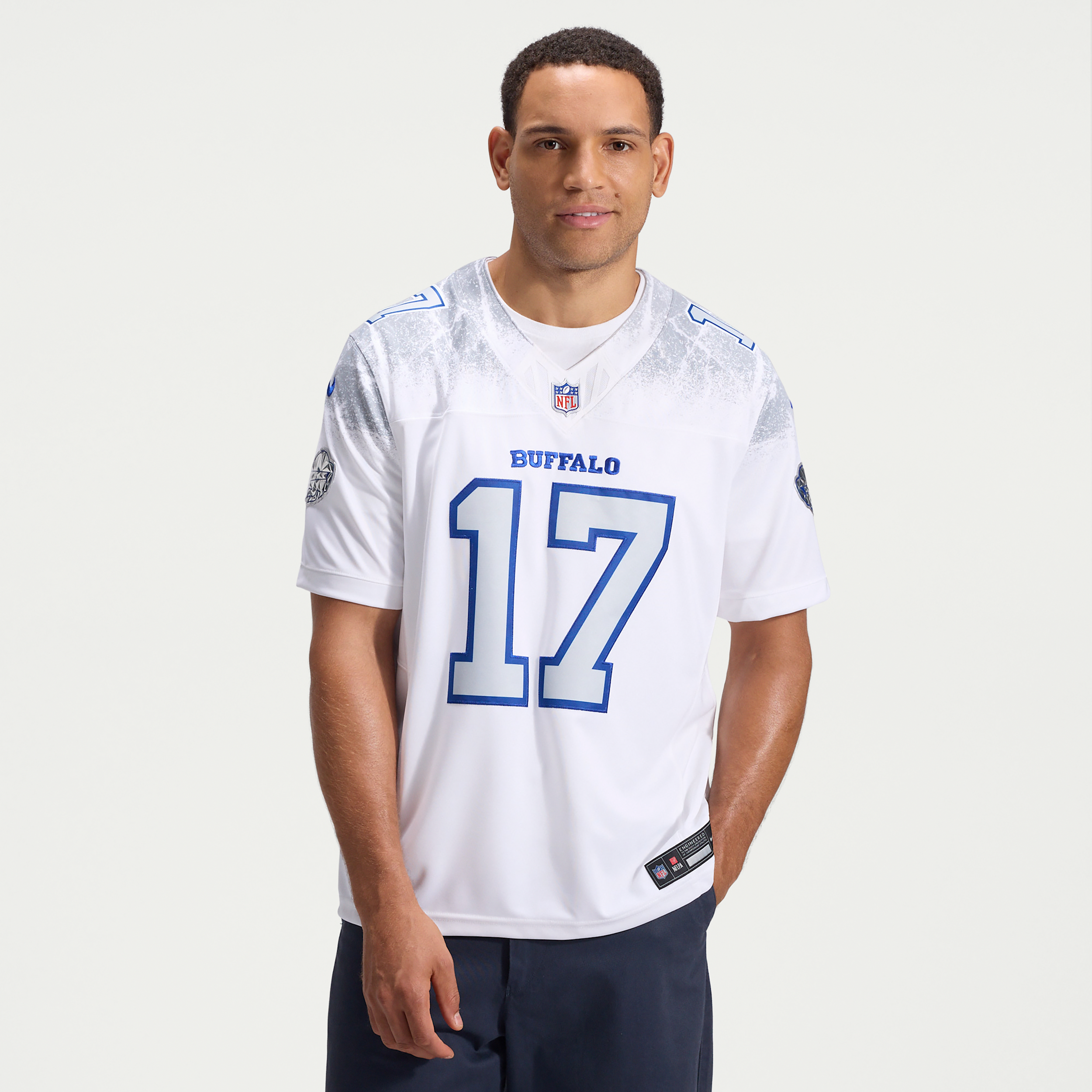 Josh Allen Buffalo Bills Rivalries Collection Nike Men's Dri-FIT NFL Limited Jersey in White | 31NM0G6281F-XT8