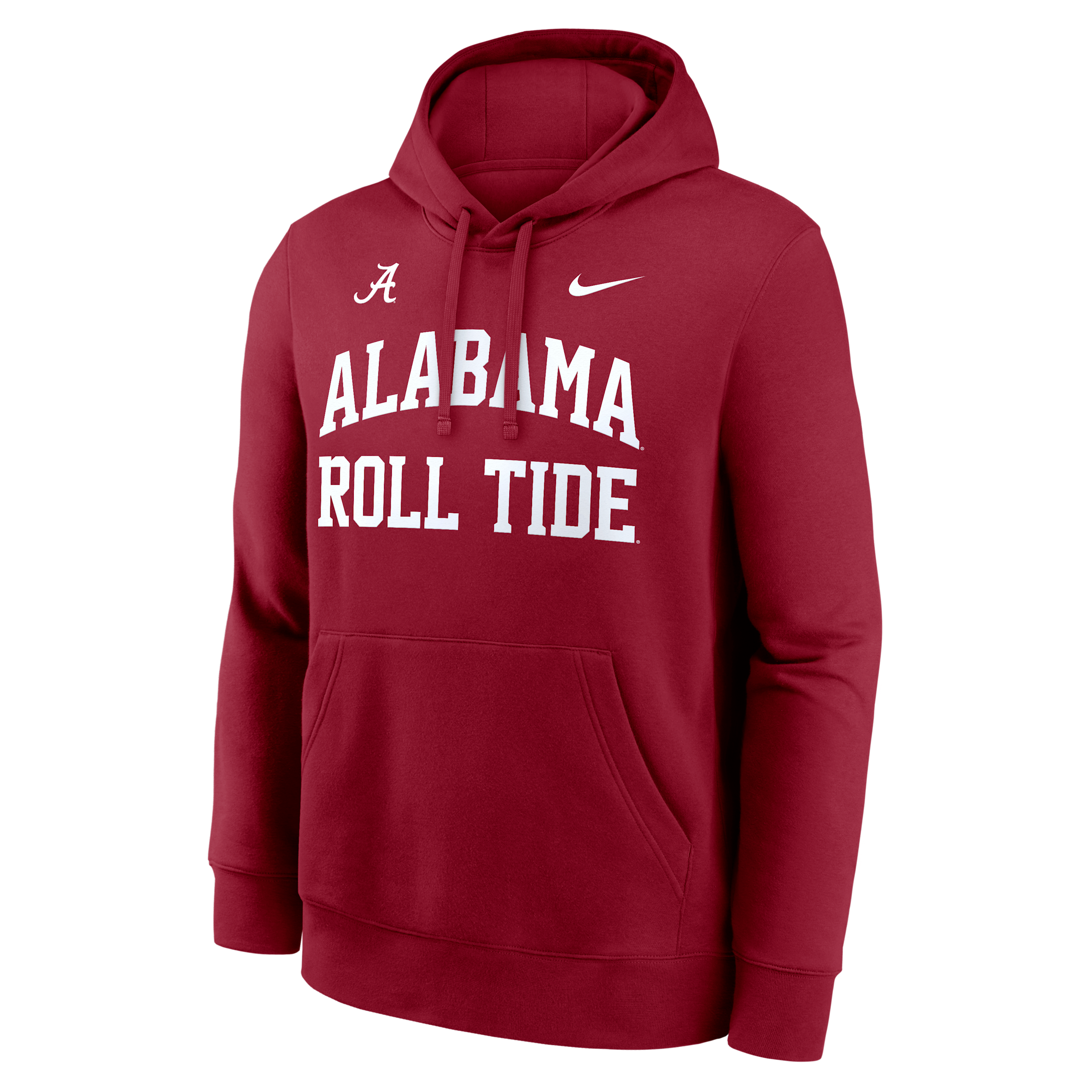 Nike Men's Crimson Alabama Crimson Tide Primetime Arched Club Fleece Pullover Hoodie - Crimson