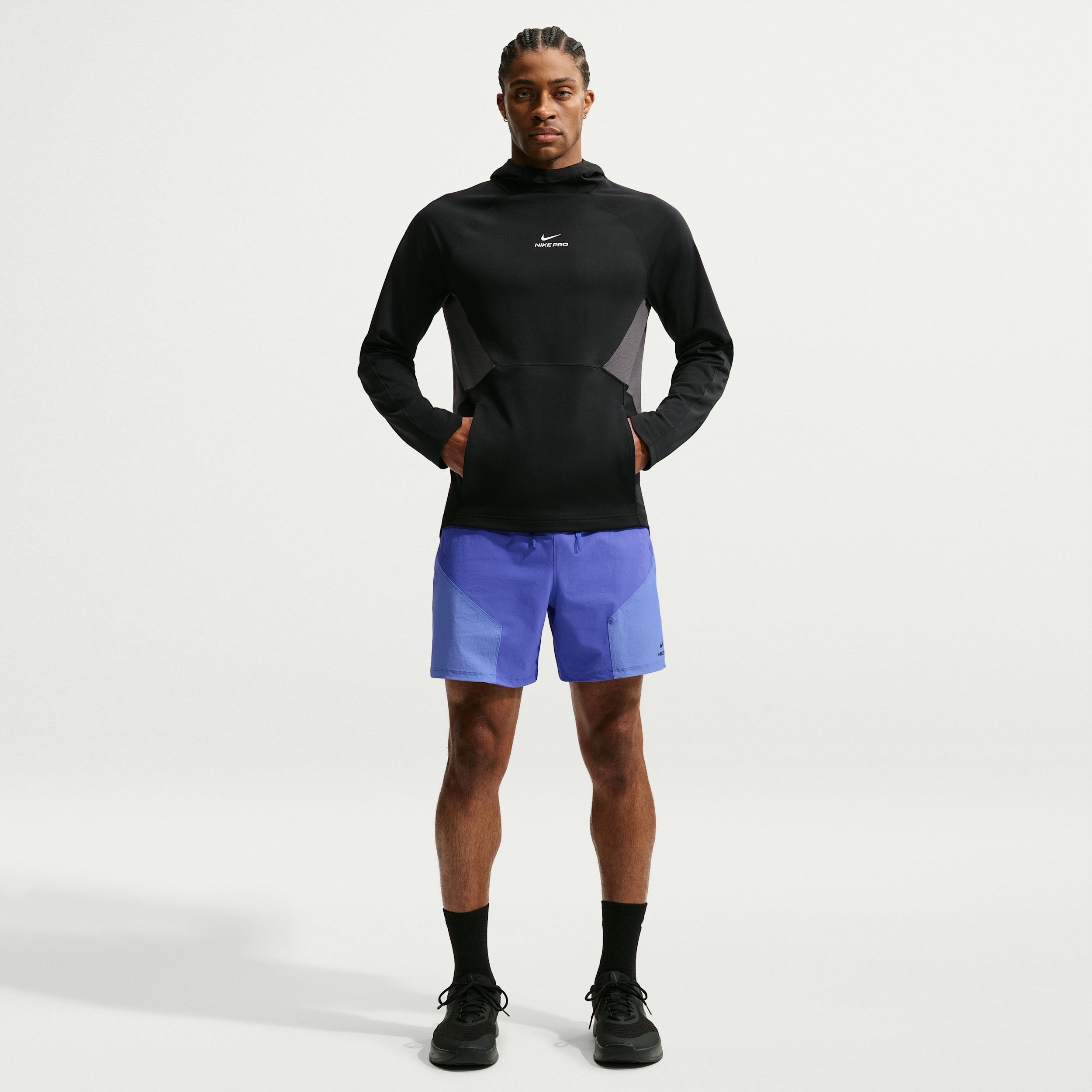 Nike Men's Pro Training Dri-FIT ADV 6" Shorts in Persian Violet/Sapphire/Black Size: XL