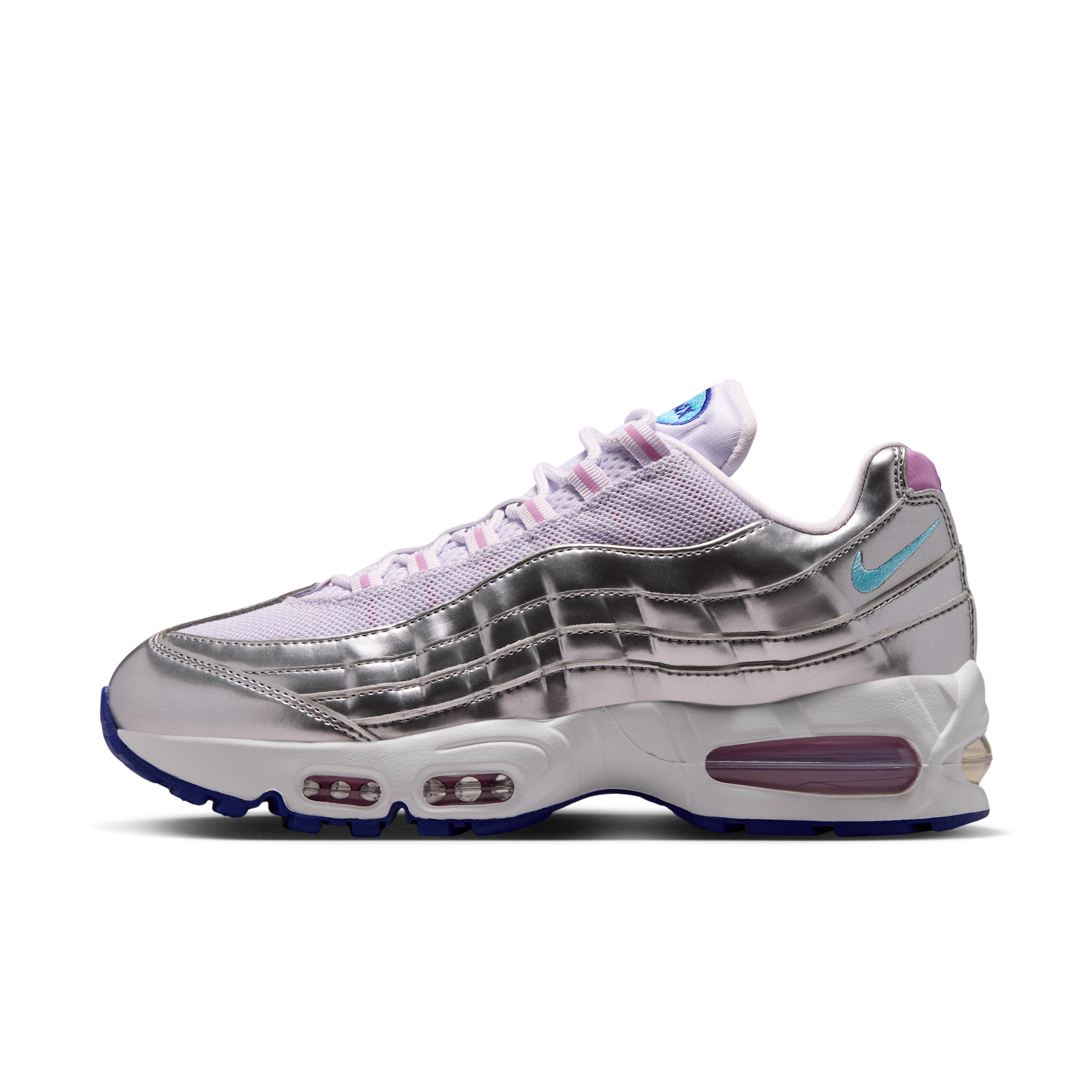 Nike Women's Air Max 95 Big Bubble "WNBA All-Star Weekend" Casual Shoes in Chrome/Barely Grape/Light Magenta Size: 9.5