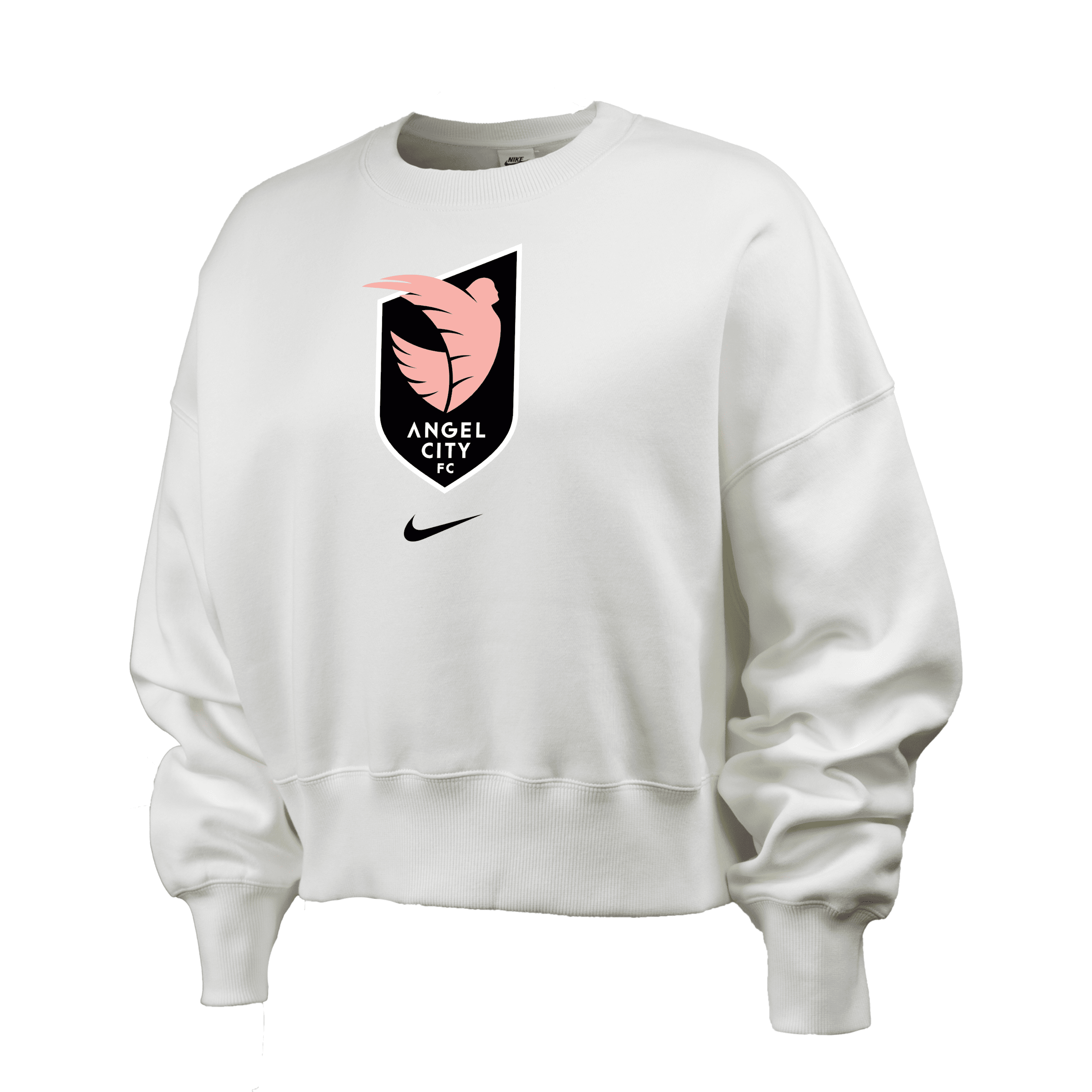 Shop Nike Angel City Fc Phoenix Fleece  Women's Nwsl Crew-neck Sweatshirt In White