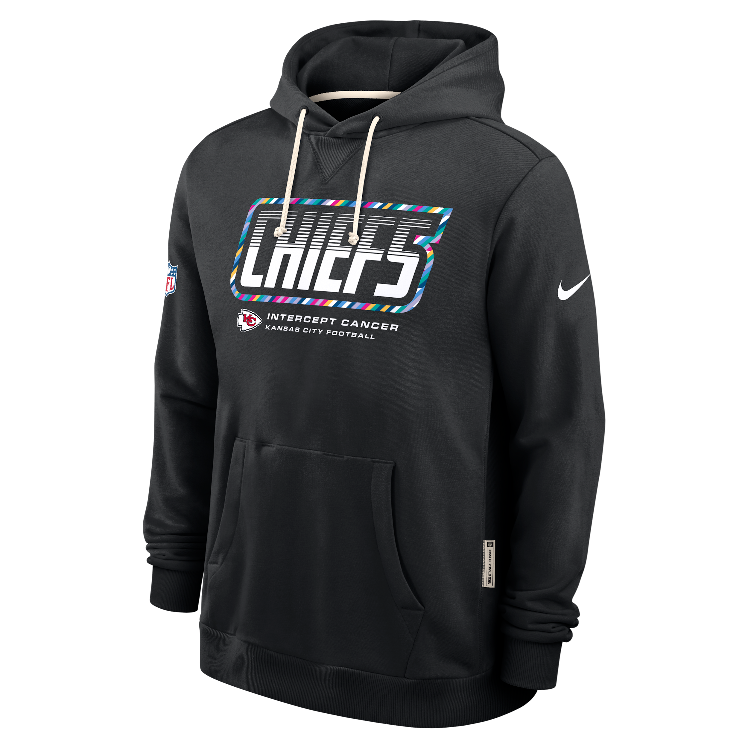 Kansas City Chiefs Crucial Catch Sideline Standard Issue Nike Men's Dri-FIT NFL Pullover Hoodie in Black | 03AZ00AZUG-F9R