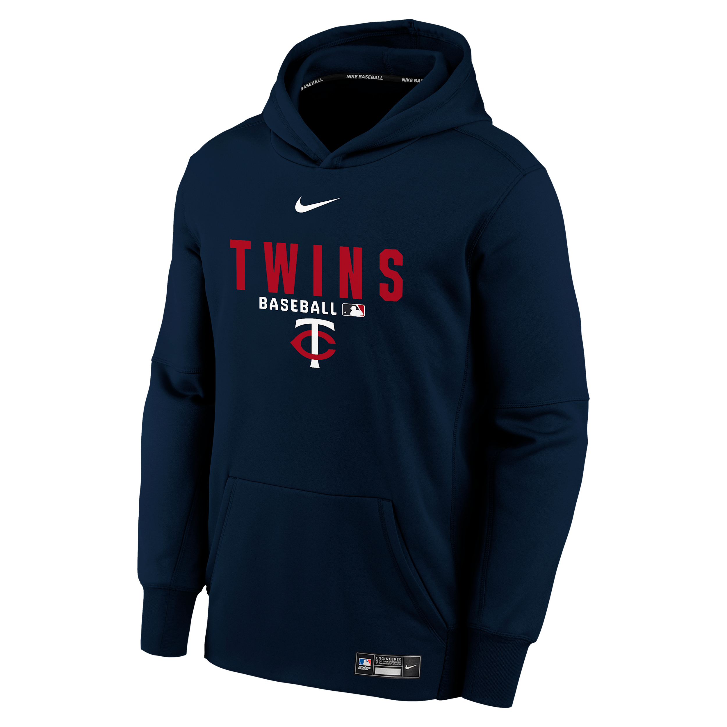 Minnesota Twins Authentic Collection Big Kids’ Nike Therma-FIT MLB Pullover Hoodie in Blue | Z3B7NMKKMIN-NGK