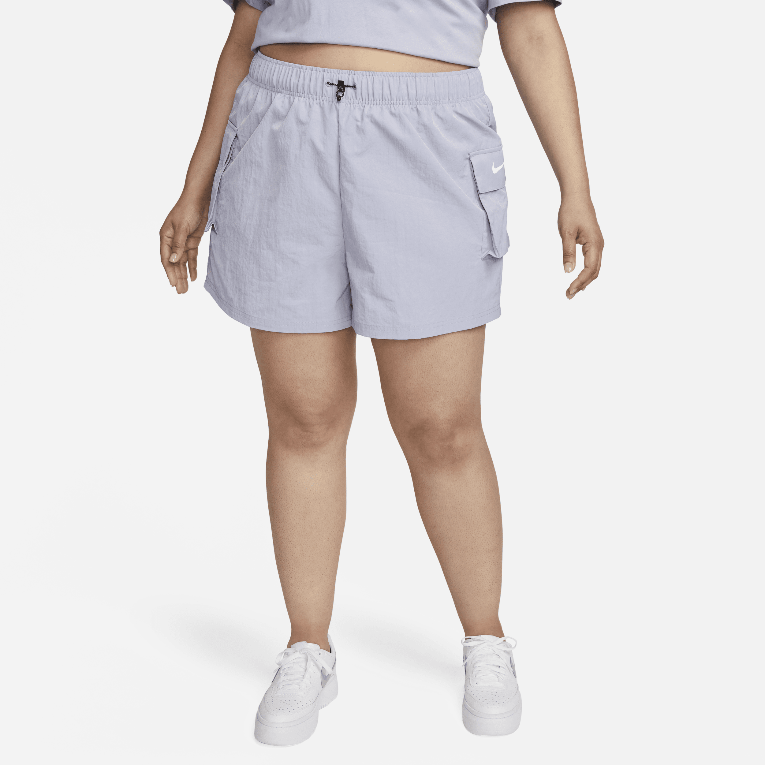 Nike Women's  Sportswear Woven High-rise Shorts (plus Size) In Purple