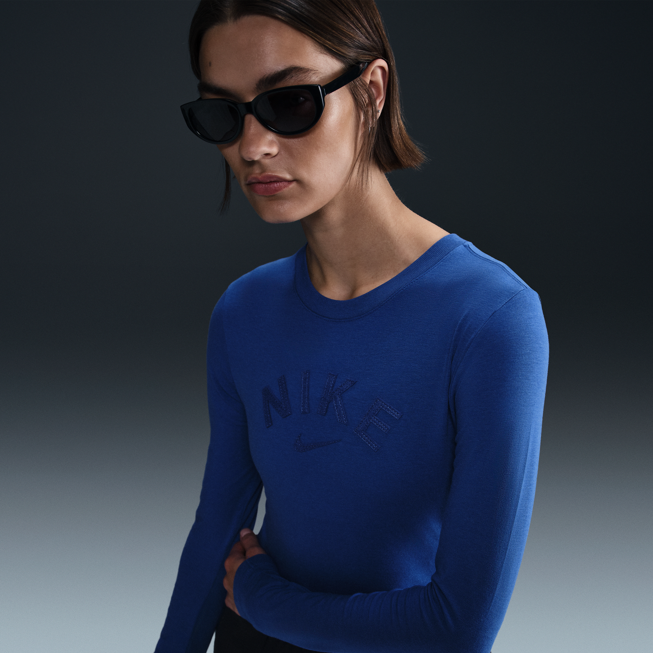 Nike Women's  Sportswear Chill Knit Slim Cropped T-shirt In Blue