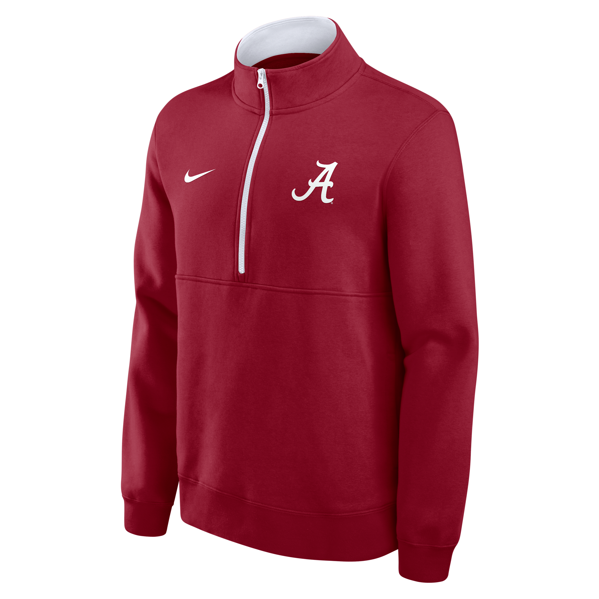 Nike Men's Crimson Alabama Crimson Tide Primetime Club Fleece Half-Zip Pullover Sweatshirt - Crimson, White