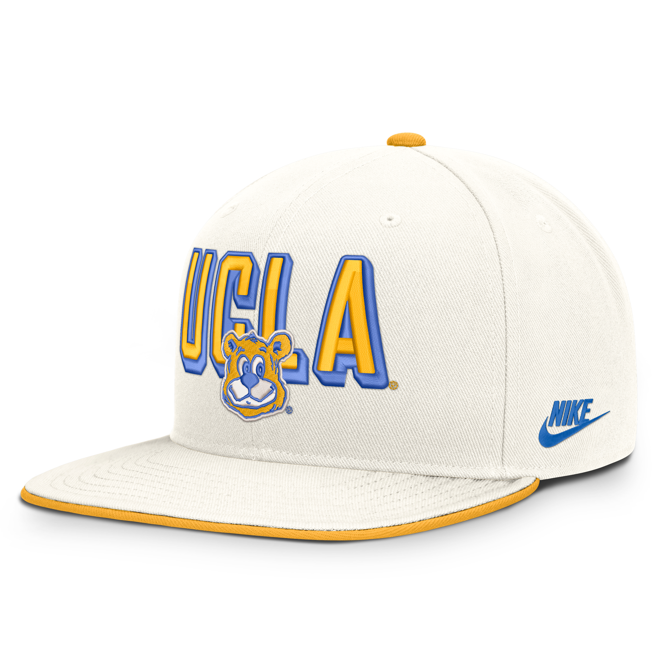 UCLA Legacy Letter & Mascot Pro Nike Men's Dri-FIT College Adjustable Hat in White | NC120KGVUCV-207