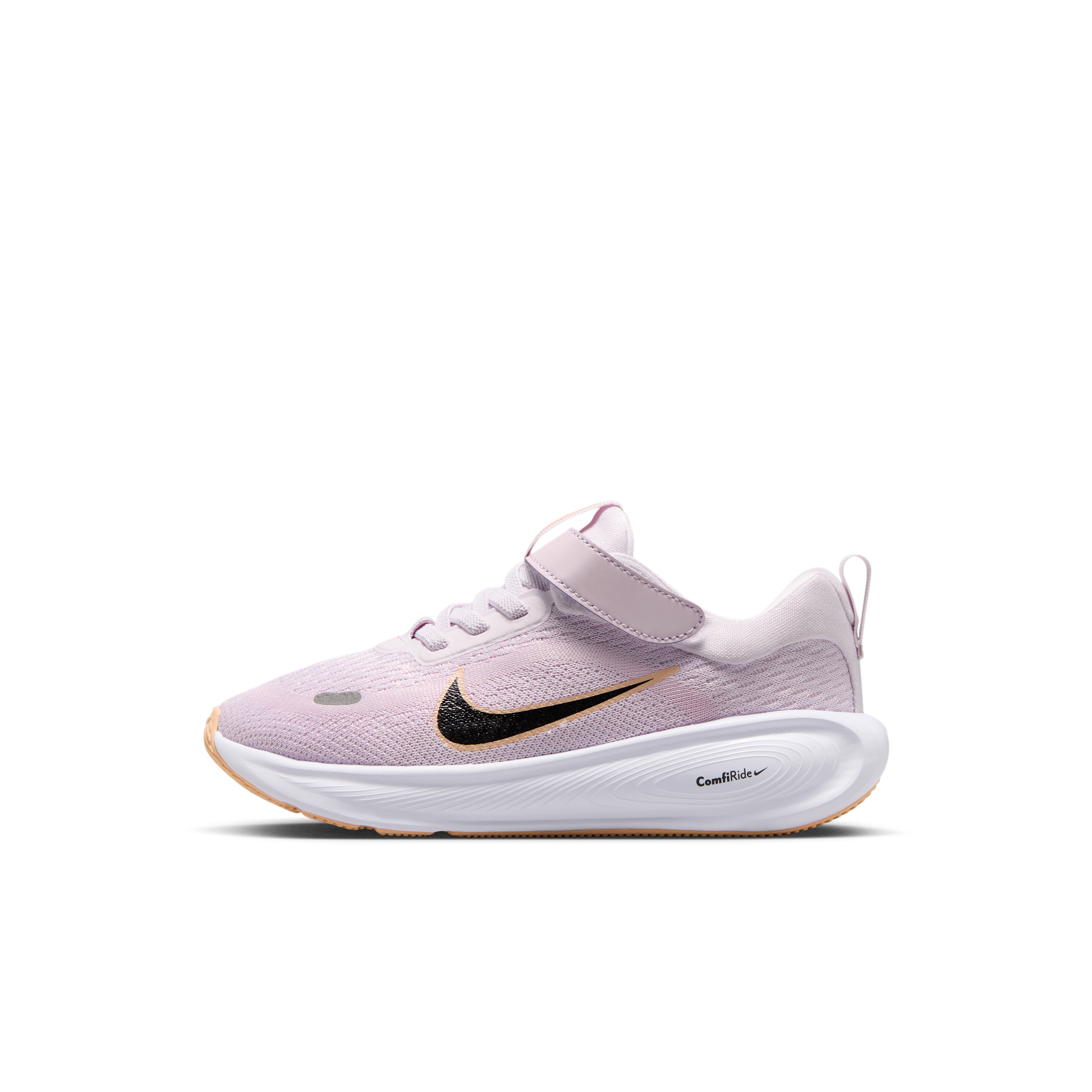 Nike Little Kids Stellar Ride Stretch Lace Running Shoes in Bleached Lilac/Pink Foam/Sunset Haze Size: 11.0