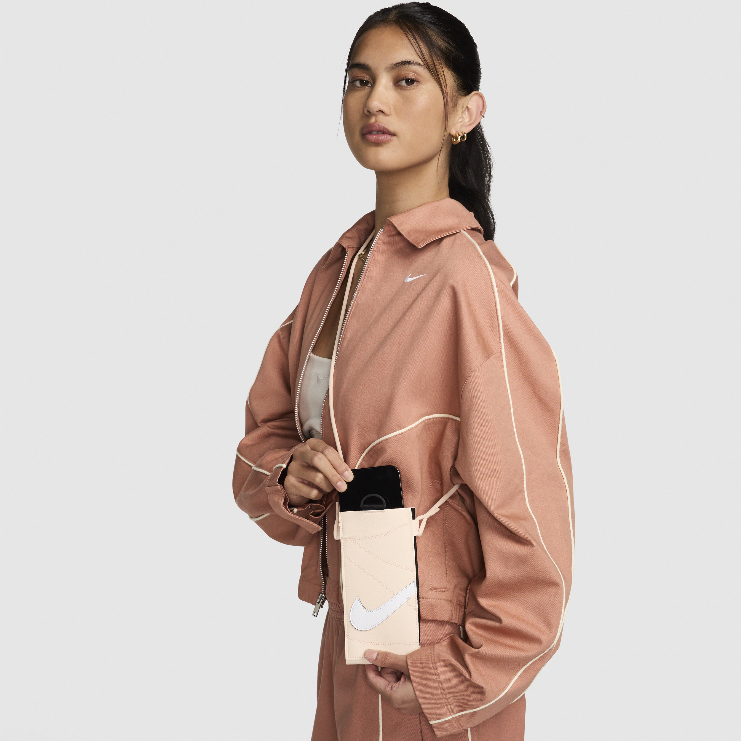 Shop Nike Unisex Premium Phone Crossbody Bag In Orange