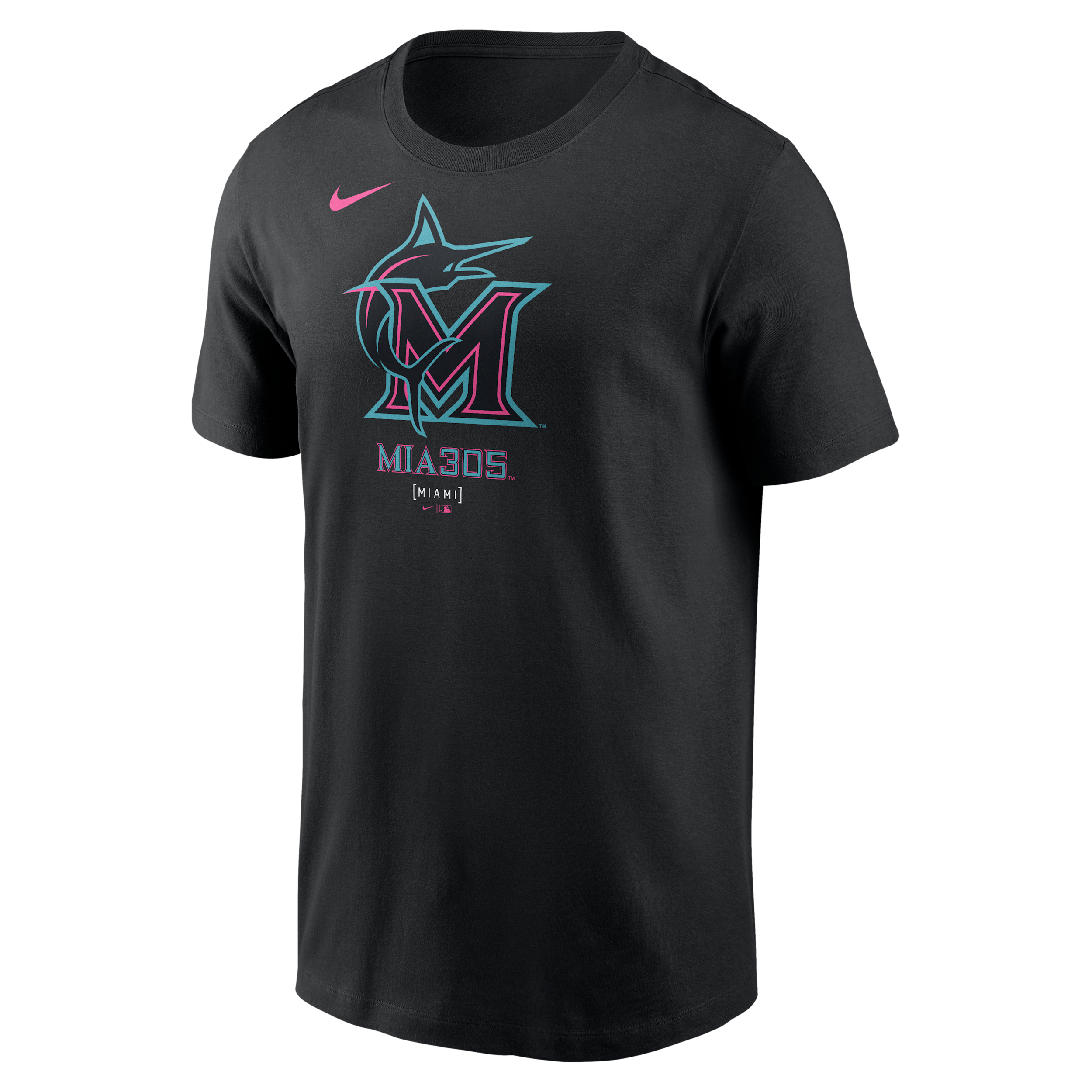Miami Marlins City Connect Large Logo Nike Men's MLB T-Shirt in Black | N19900AMQM-SCA