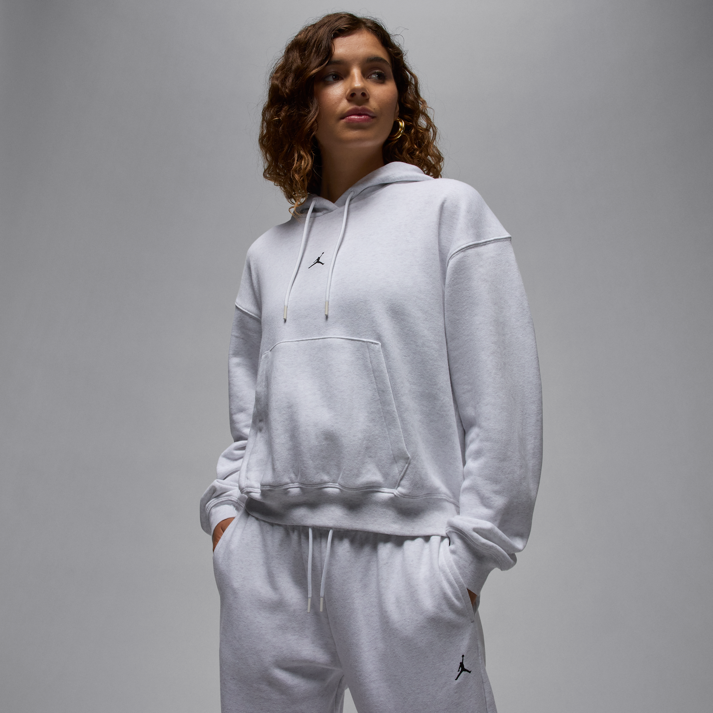 Jordan Women's Sport Crossover Dri-fit Fleece Hoodie In White