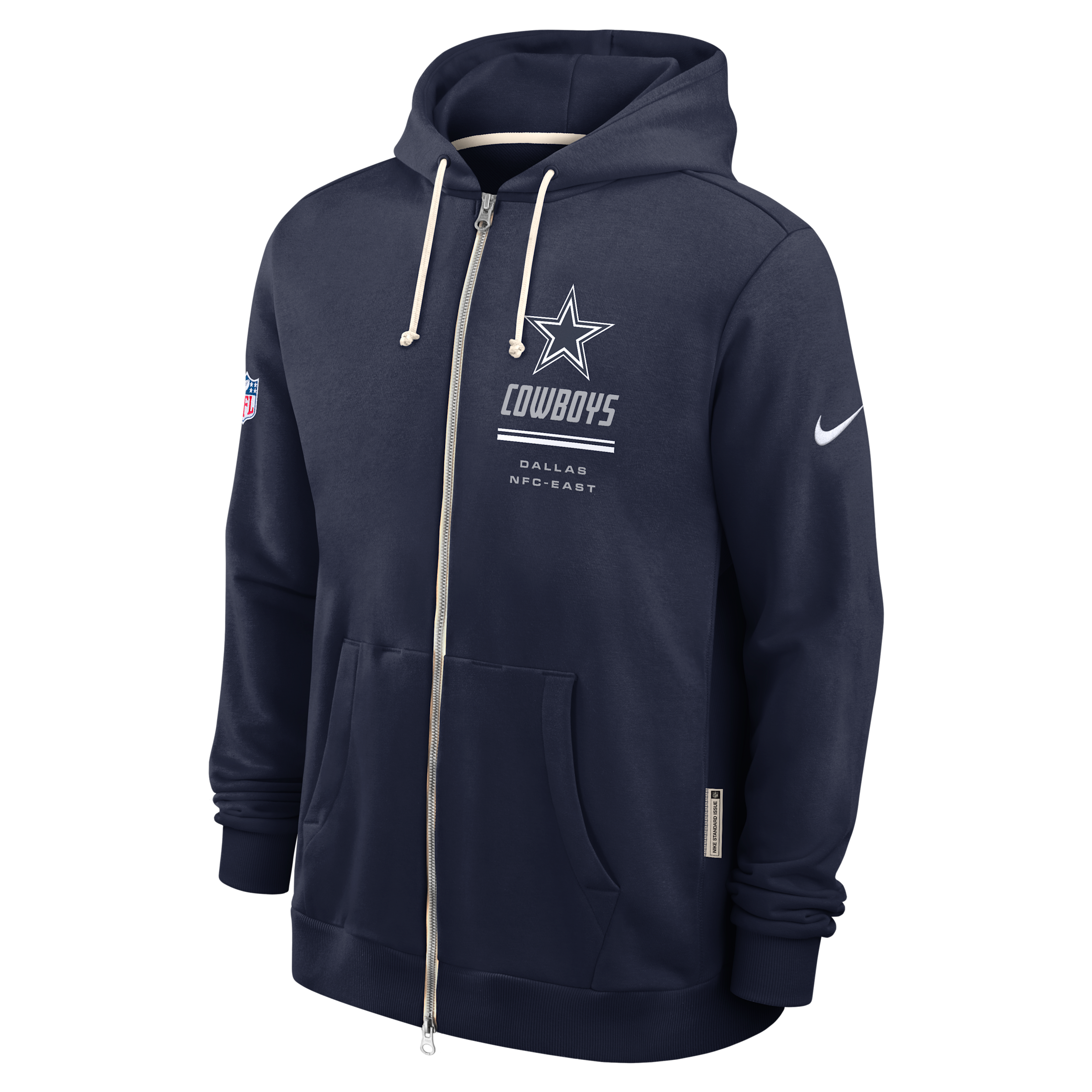 Nike Men's Navy Dallas Cowboys Sideline Standard Issue Quarterback Scramble Dri-fit Full-Zip Hoodie - Navy