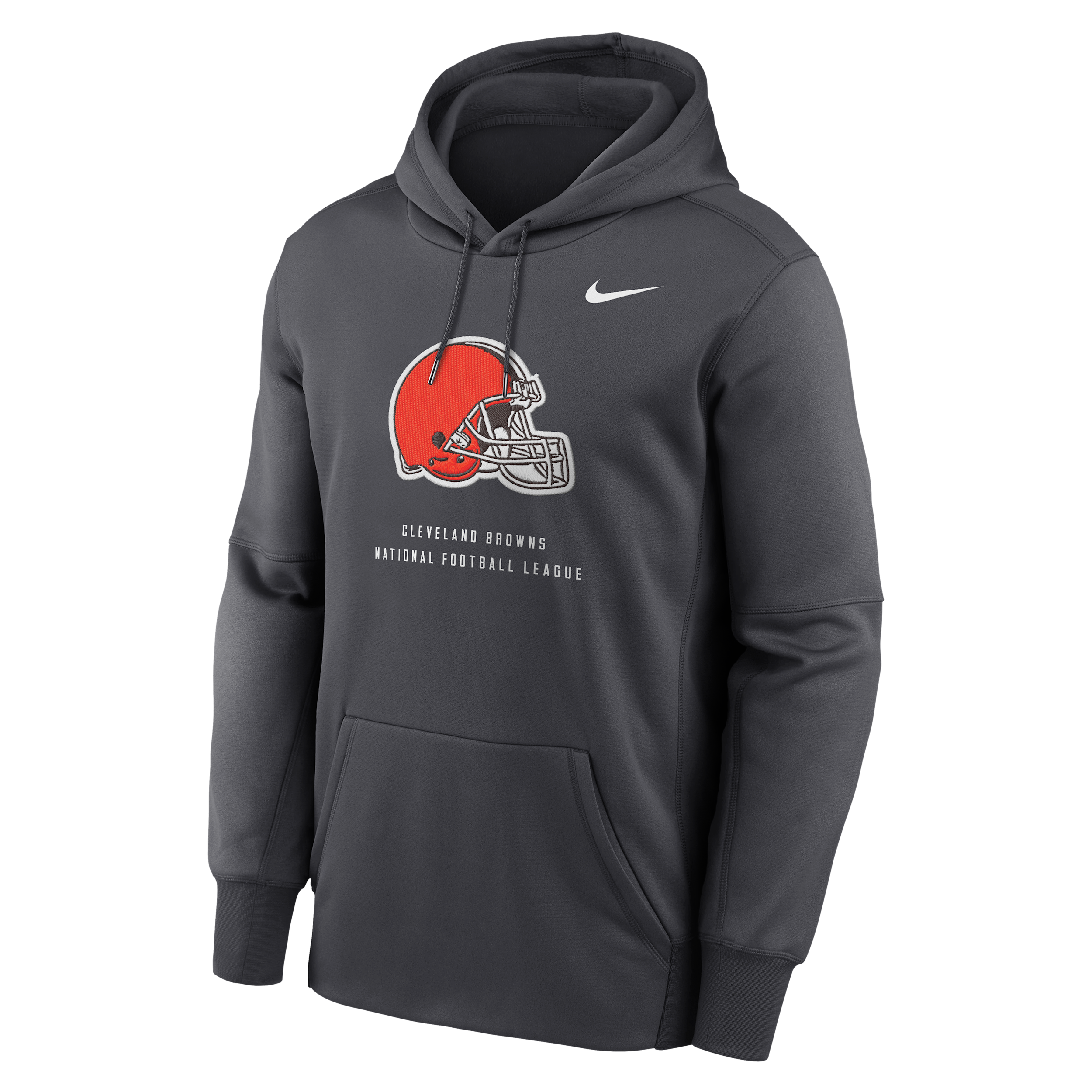 Men's Cleveland Browns Nike Therma NFL Pullover Hoodie in Grey | NKAQ06F9I-R7Q