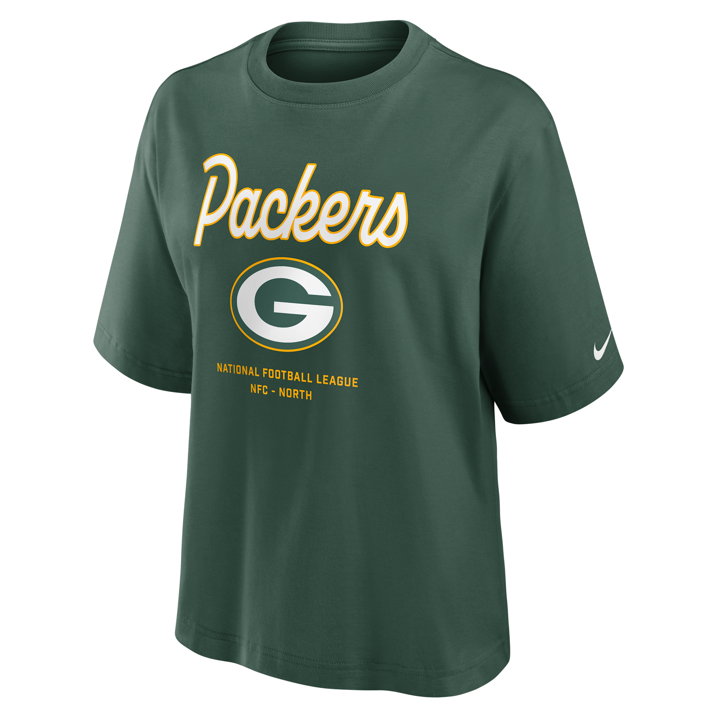 Nike Green Bay Packers Essential Script Boxy  Women's Nfl T-shirt