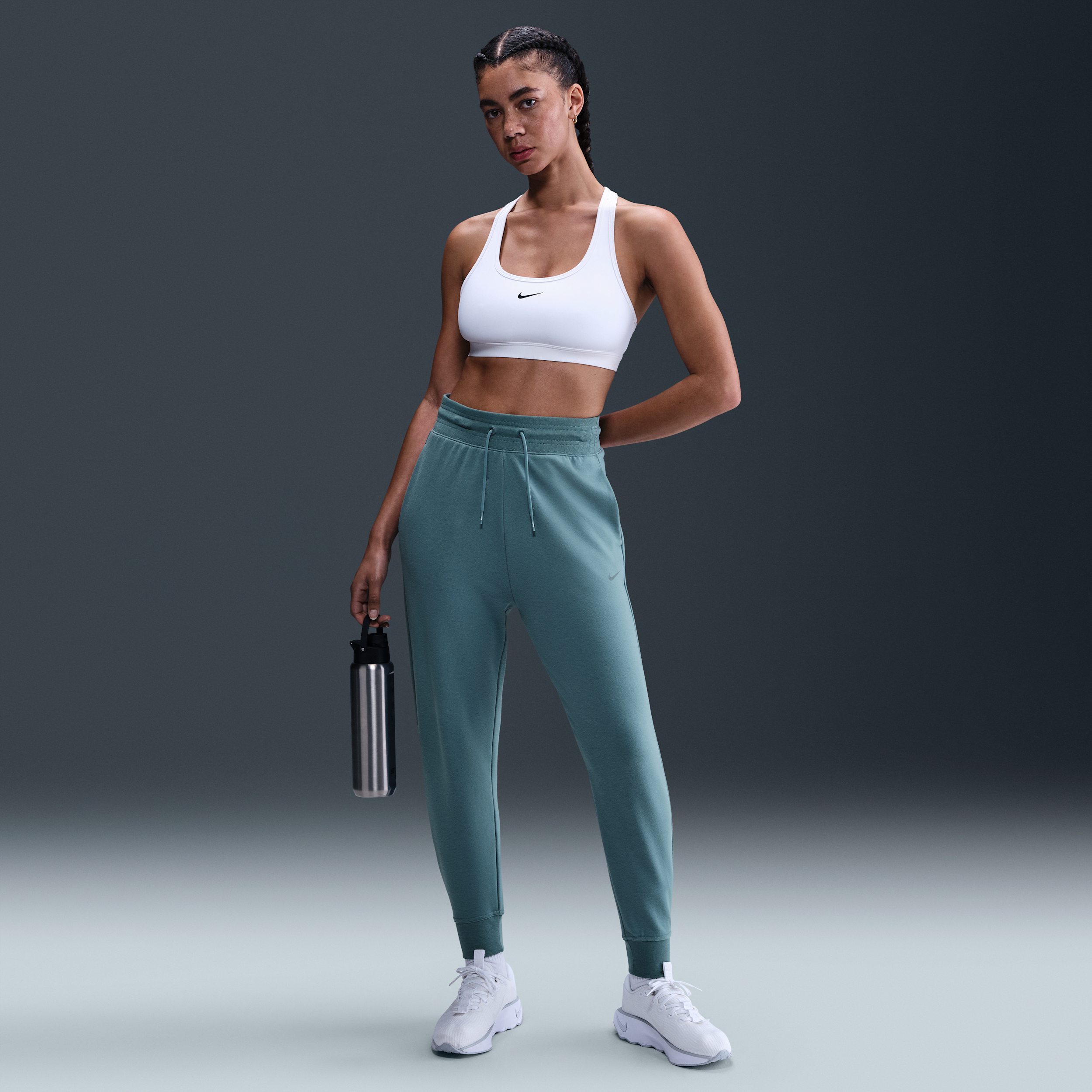 Nike Women's Dri-fit One High-waisted 7/8 French Terry Jogger Pants In Blue