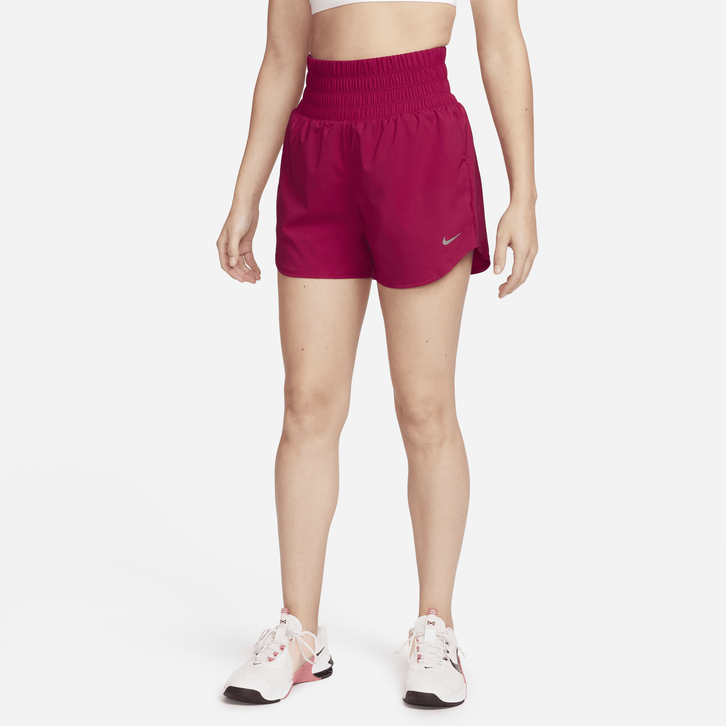 Nike Women's One Dri-fit Ultra High-waisted 3" Brief-lined Shorts In Red