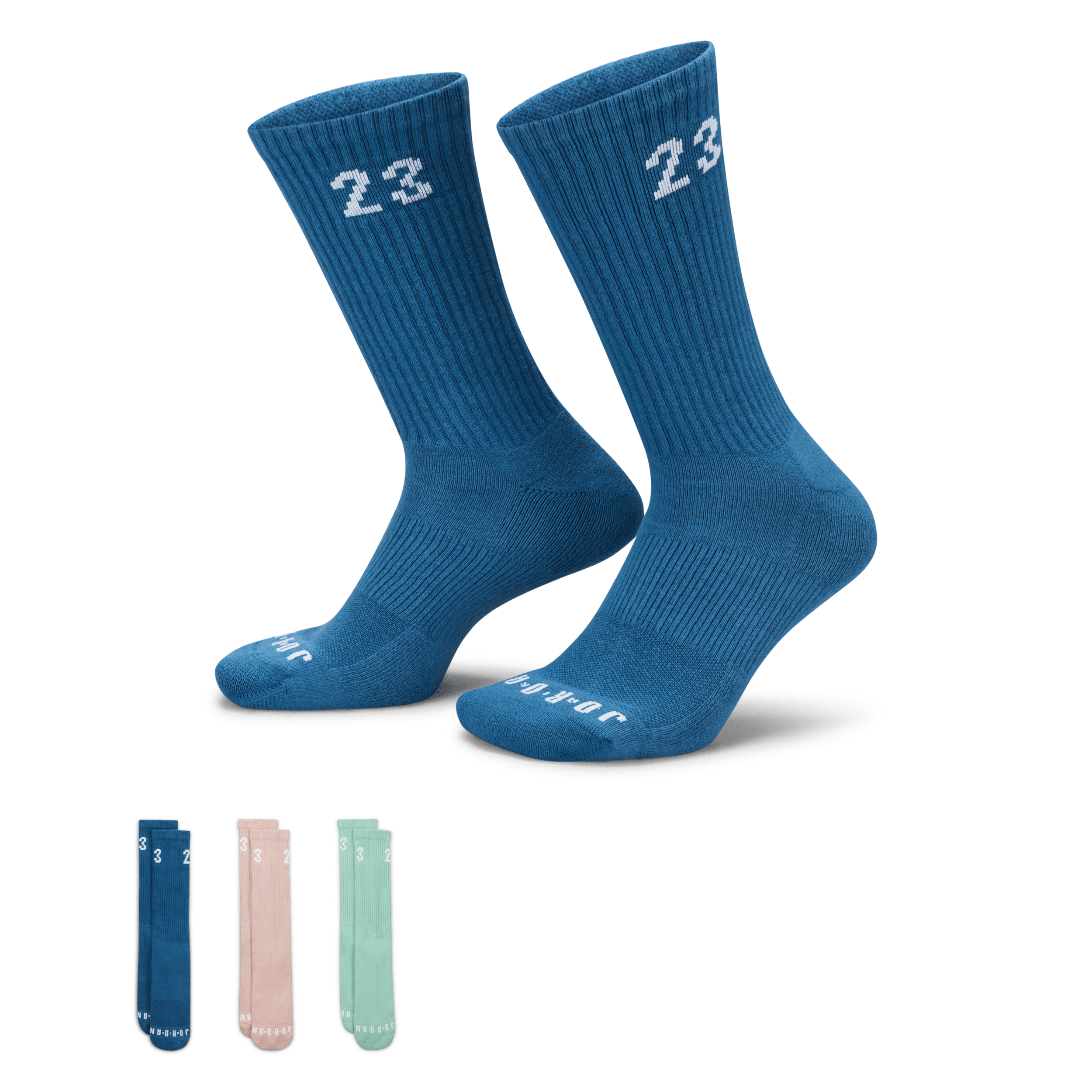 Shop Jordan Essentials Crew Socks (3 Pairs) In Multicolor