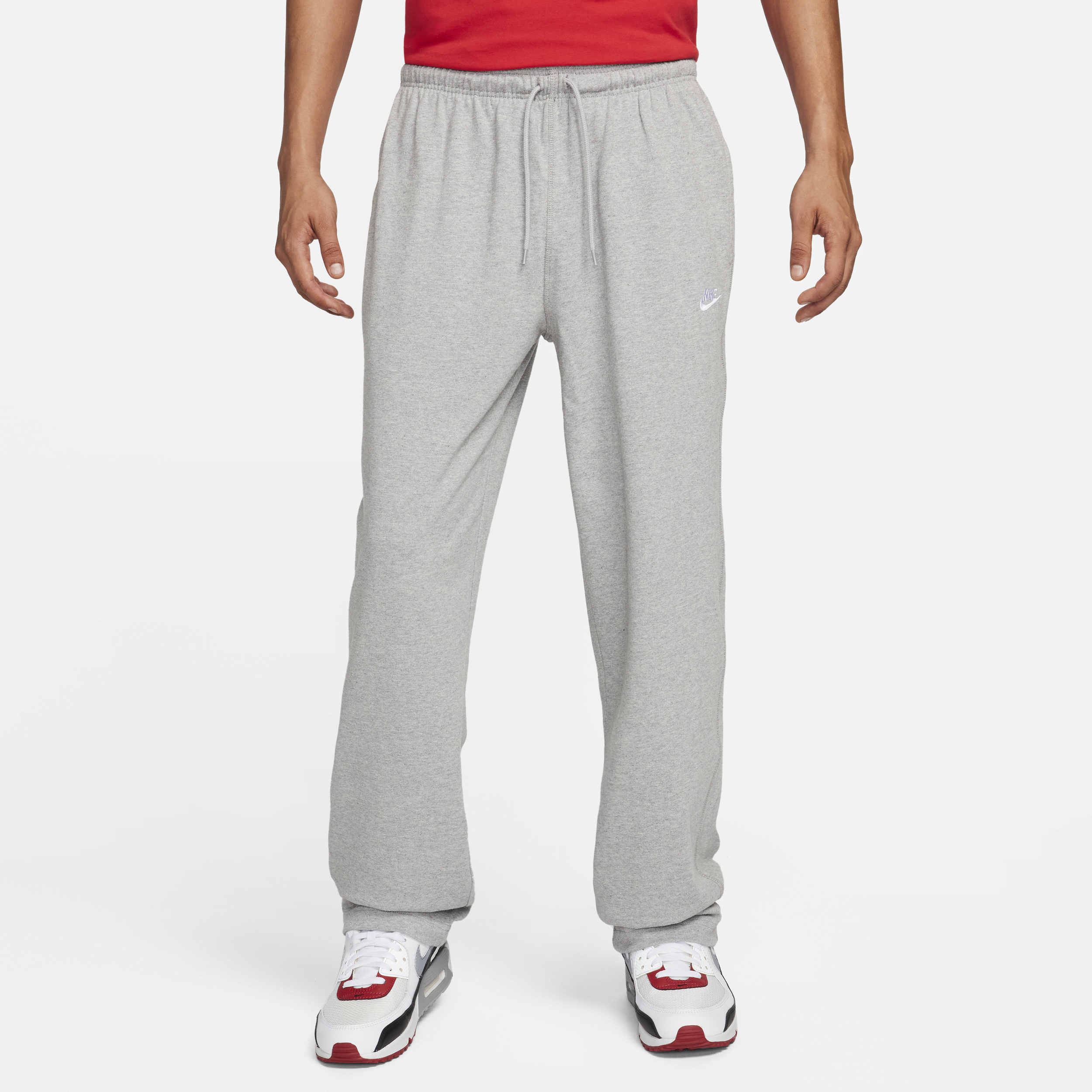 Nike Men's  Sportswear Club Knit Open-hem Pants In Grey