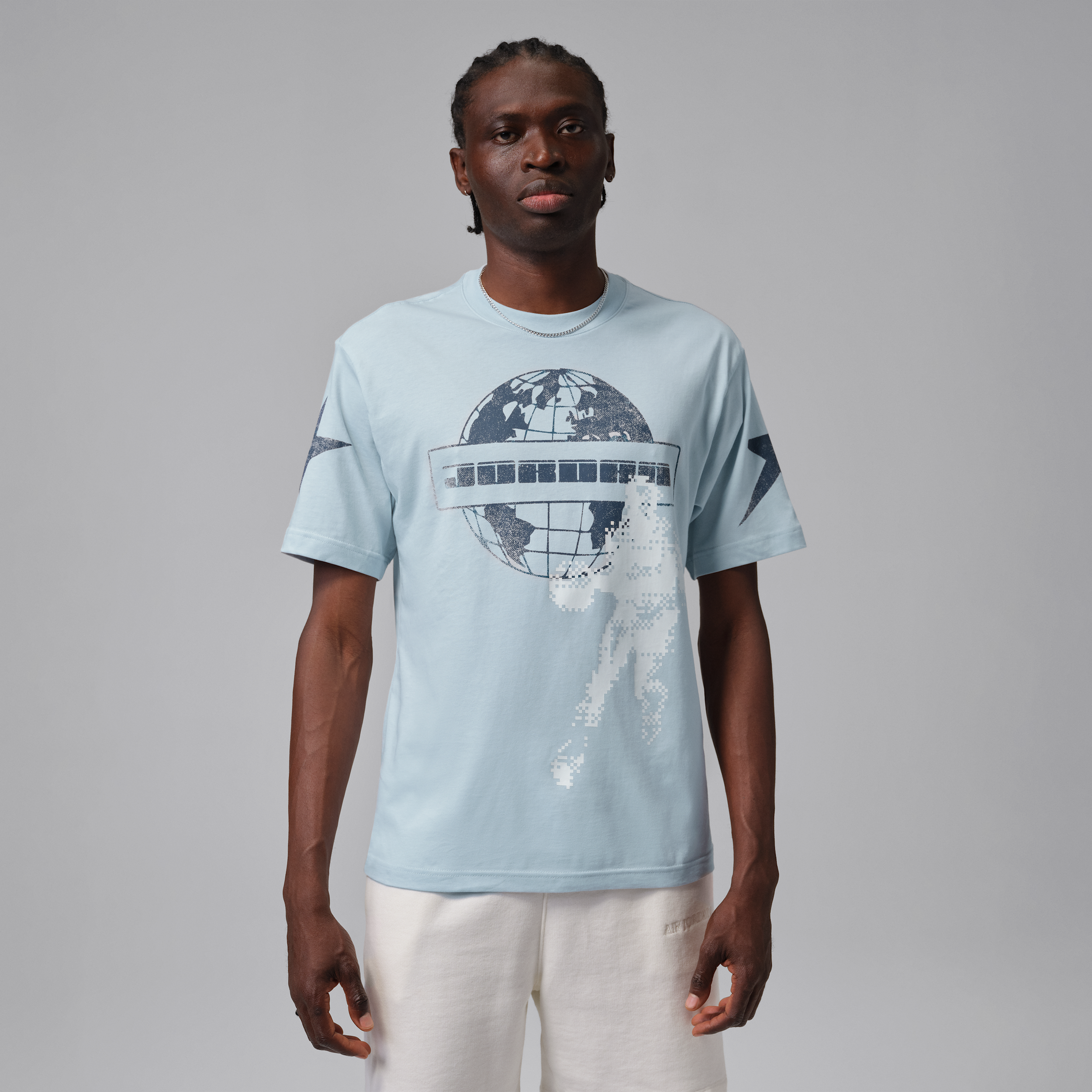 Jordan Mens Star Graphic Short Sleeve Crew - - Aura / Aura Size XXL