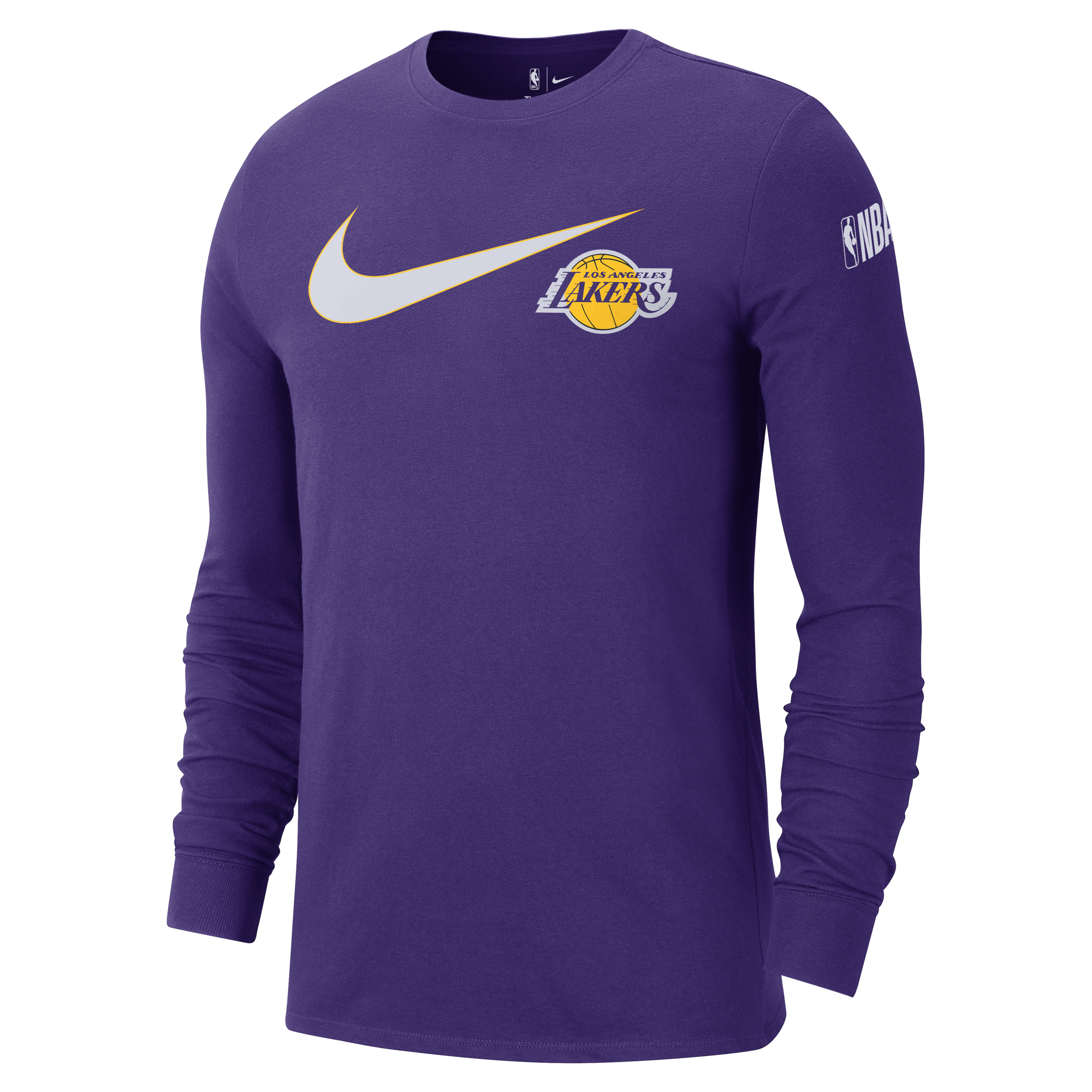 Shop Nike Los Angeles Lakers Swoosh Essential  Men's Nba Long-sleeve T-shirt In Purple