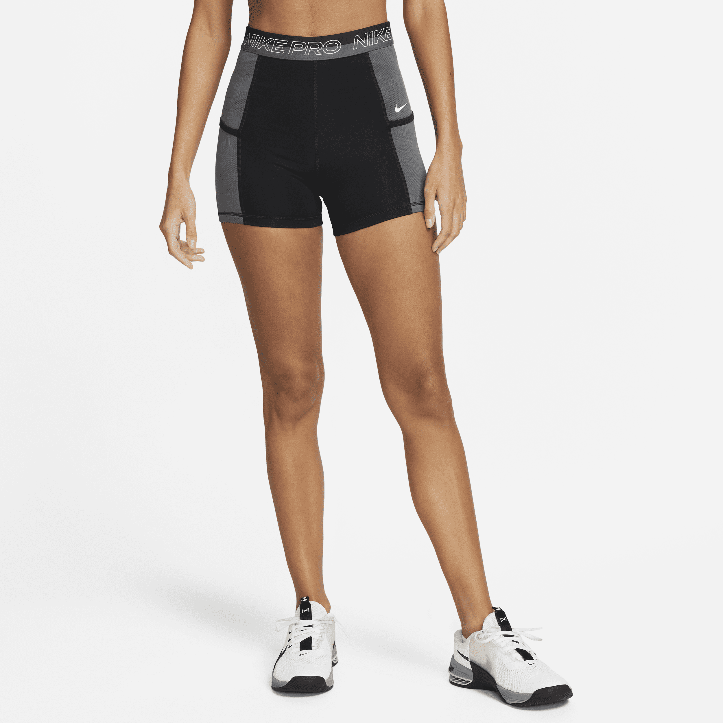 Nike Women's  Pro High-waisted 3" Training Shorts With Pockets In Black