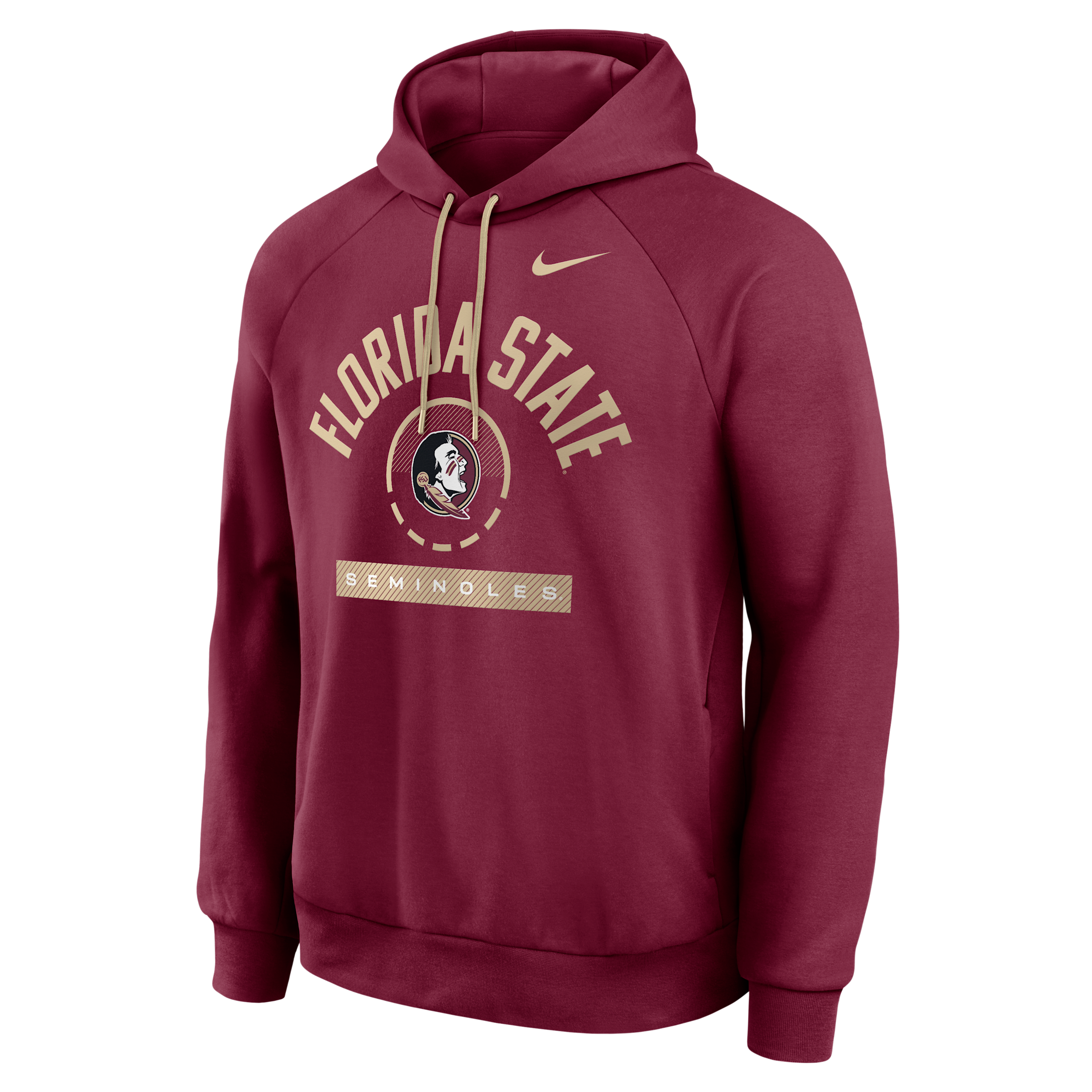 Florida State Courtside Nike Men's Dri-FIT College Pullover Hoodie in Red | 04EJ08DEFTN-USU