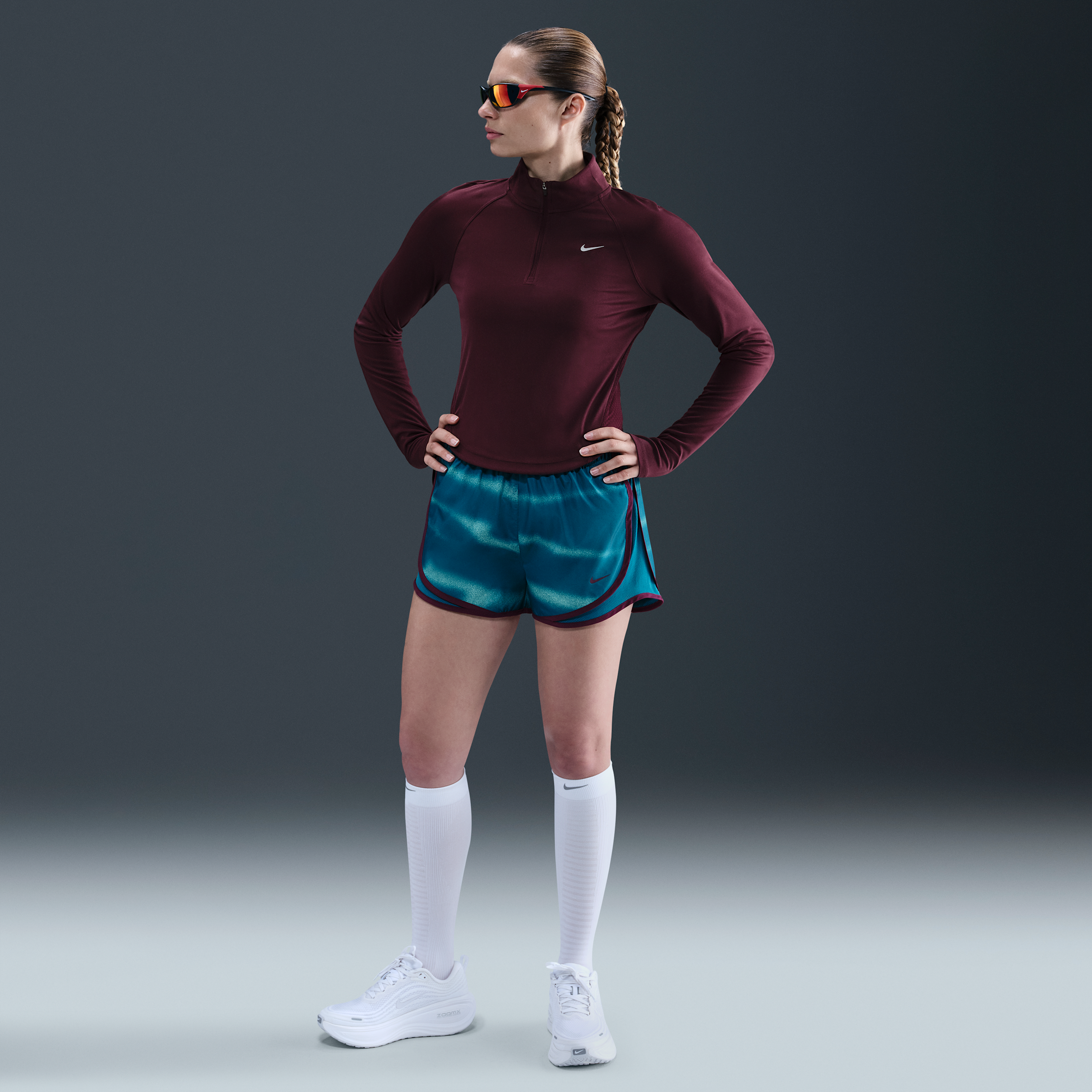 Nike Women's Tempo Dri-fit Mid-rise Brief-lined Running Shorts In Blue